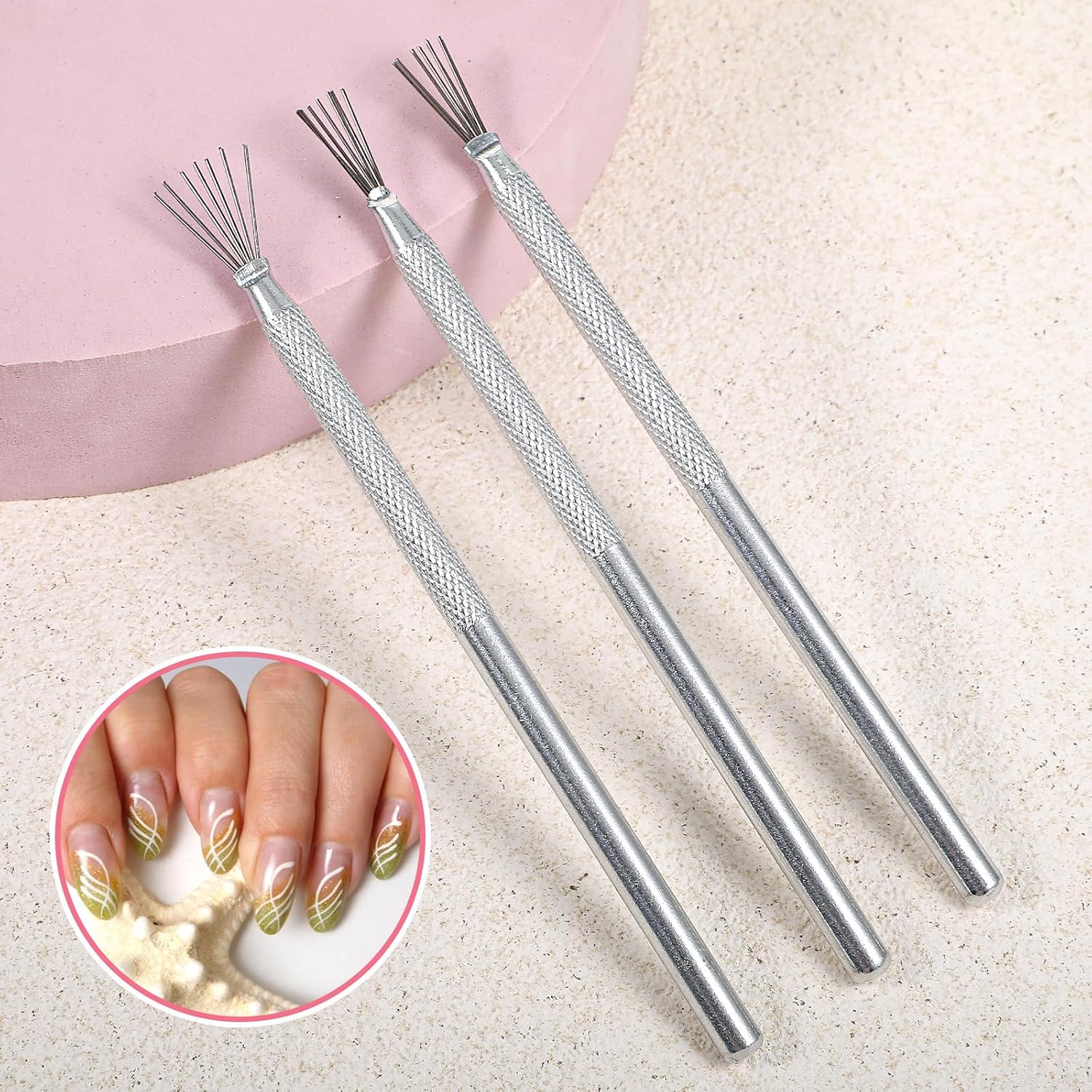3 Pcs Spider Gel for Nails Nail Art Line Painting Tool Manicure Tools 7 Pin Nail Liner Stripe Lines Nails Art Pens Wire Drawing Pen