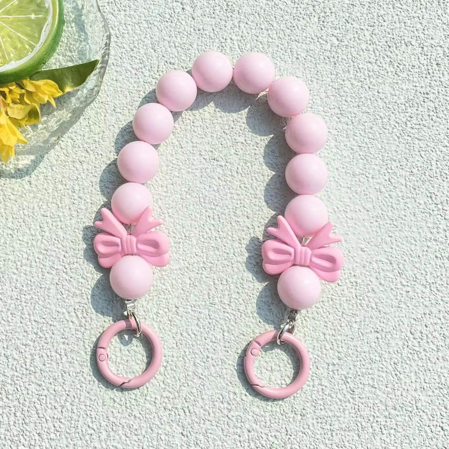 KC Pearl Charm for mobile phone case cover, Lanyard Keychain Hanging, Phone Pendant Wrist Bracelet Holder | Purse, Camera, Mobile Cover Charm Strap Smartphone Case For Girls Women Pink