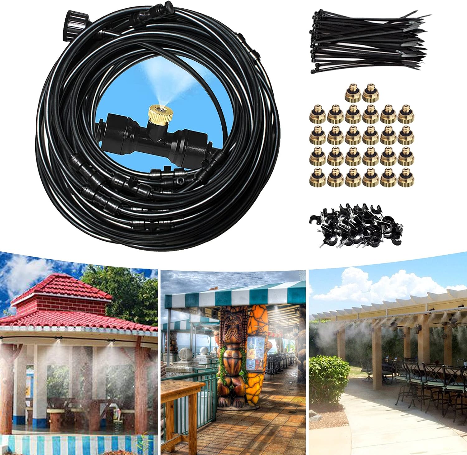 Hylaea Misting Cooling System, Patio Misting System 60FT 1/