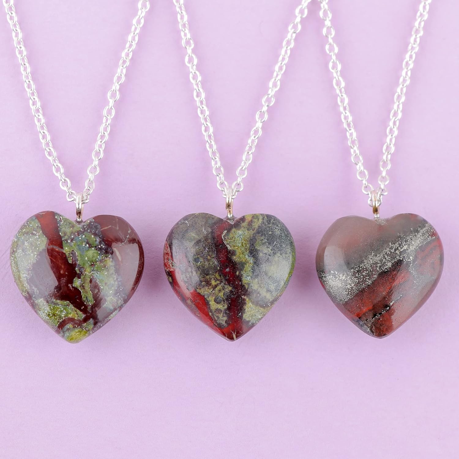Heart Necklace for Men & Women | Natural Gemstone Pendant, Chain 16+2 Inch Adjustable | Healing Crystal Jewelry 15–25 Carat - Image 2
