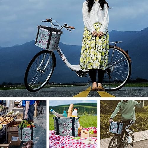 Miniatura 5 de RAYMACE Cesta de bicicleta para perro cesta de manillar de bicicleta delantera,Plegable desmontable liberación rápida fácil instalar,Bolsa de picnic