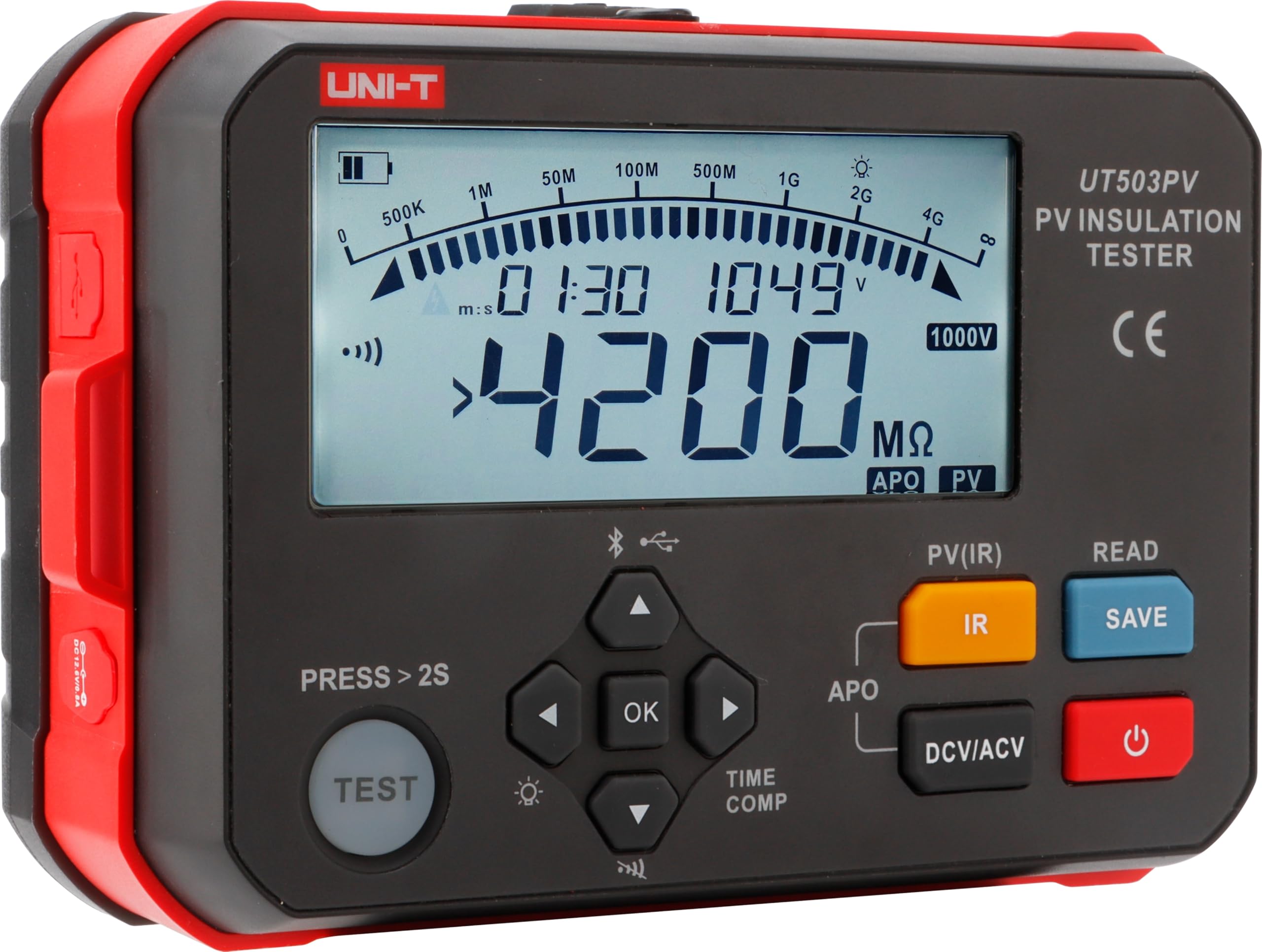 UNI-T Probador de resistencia de aislamiento fotovoltaico UT503PV