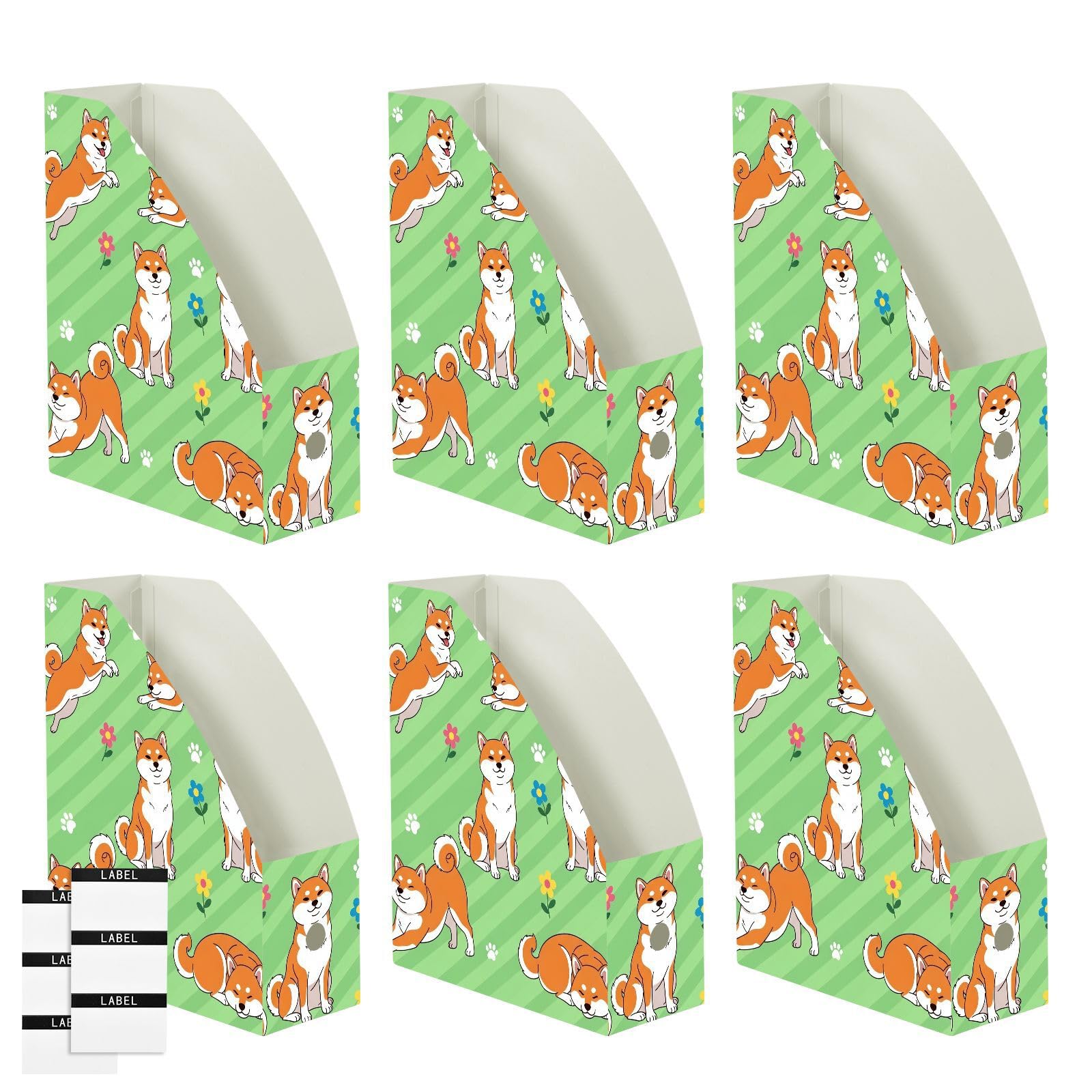 Organiseur de bureau pliable à plat en forme de chien mignon vert