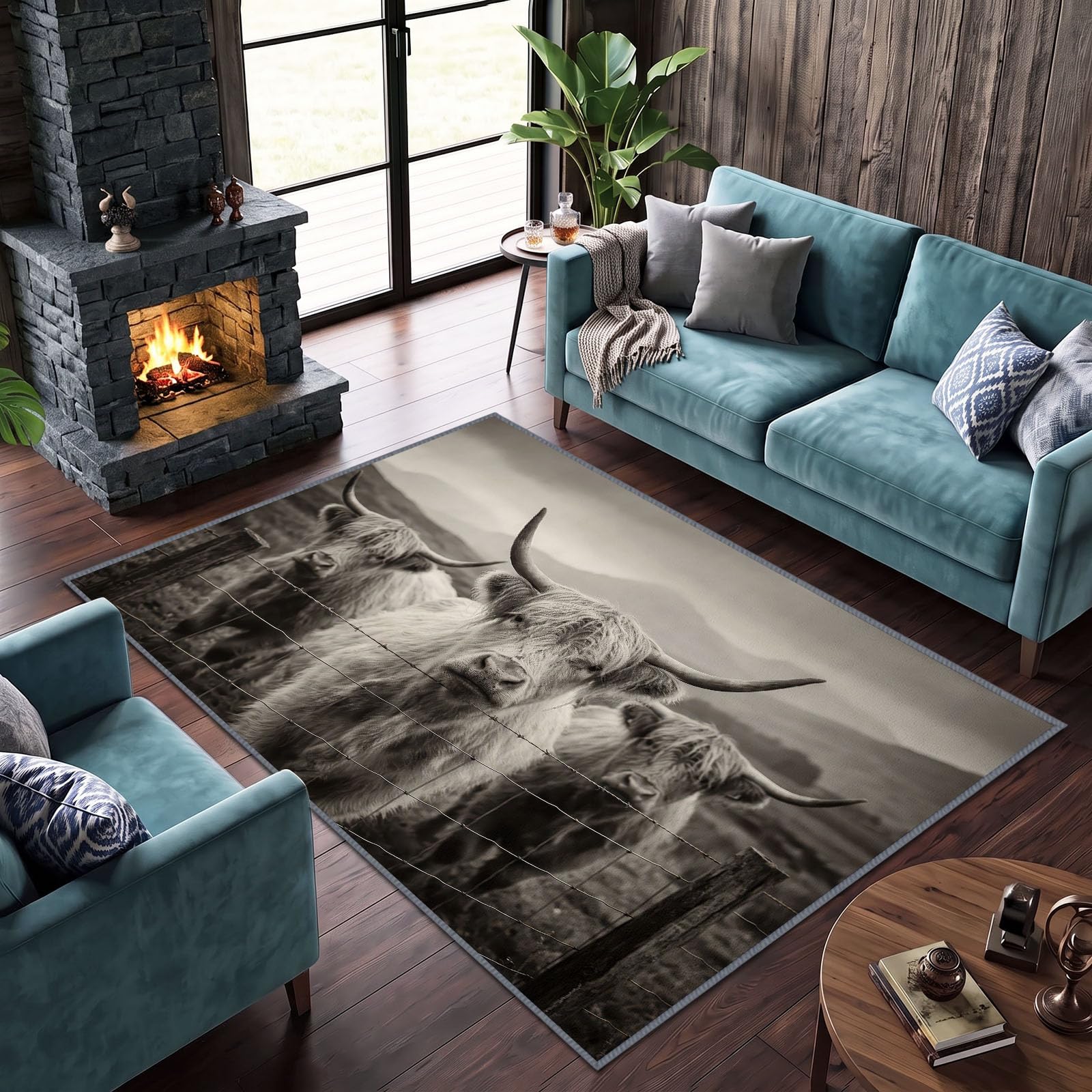 Dywan 180 x 240 cm wołowina górska wierzba flanela dywan