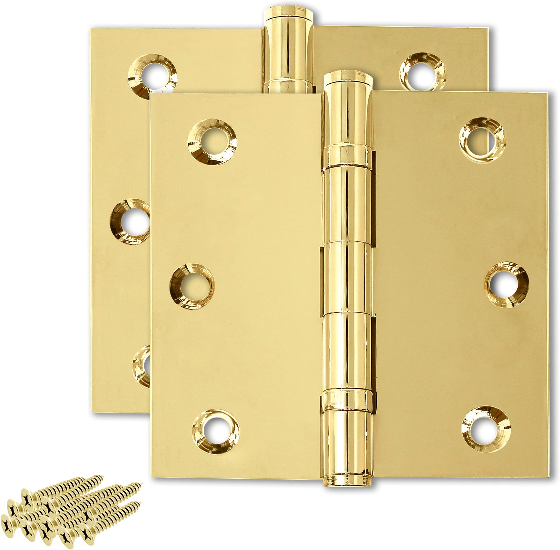 3 PK Door Hinges 4 x 4 Extruded Solid Brass Ball Bearing Polished