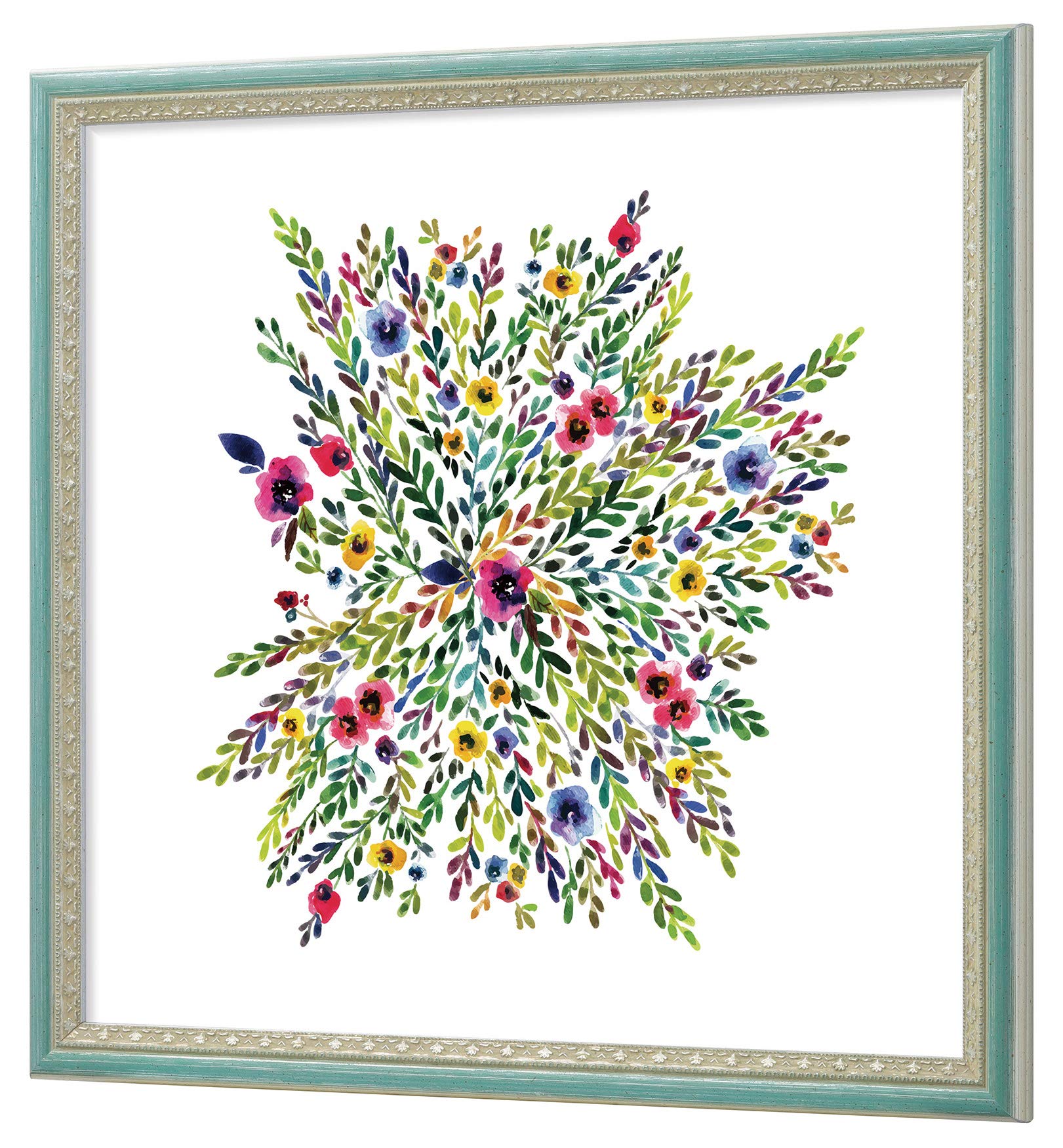 Larson Jules Majorca Picture Frame, Square, 7.9 inches (20 cm) Diameter, 7.9 x 7.9 inches (200 x 200 mm), Silver x Blue