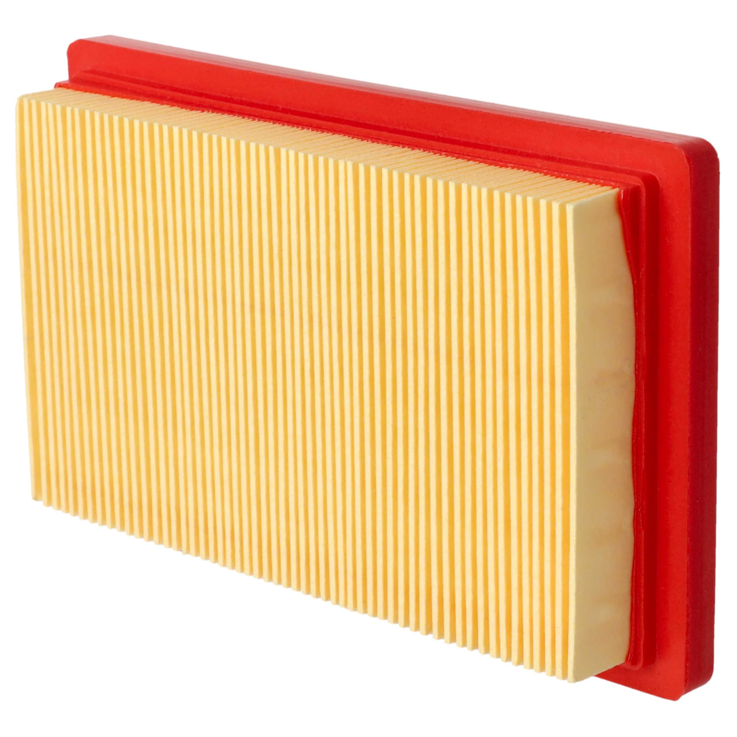vhbw Zestaw filtrów (1x filtr wstępny, 1x filtr powietrza) kompatybilny z kosiarką Viking HB 560, HB 585, LB 540 - 14,5 x 8,5 x 2,8 cm czarny/pomarańczowy