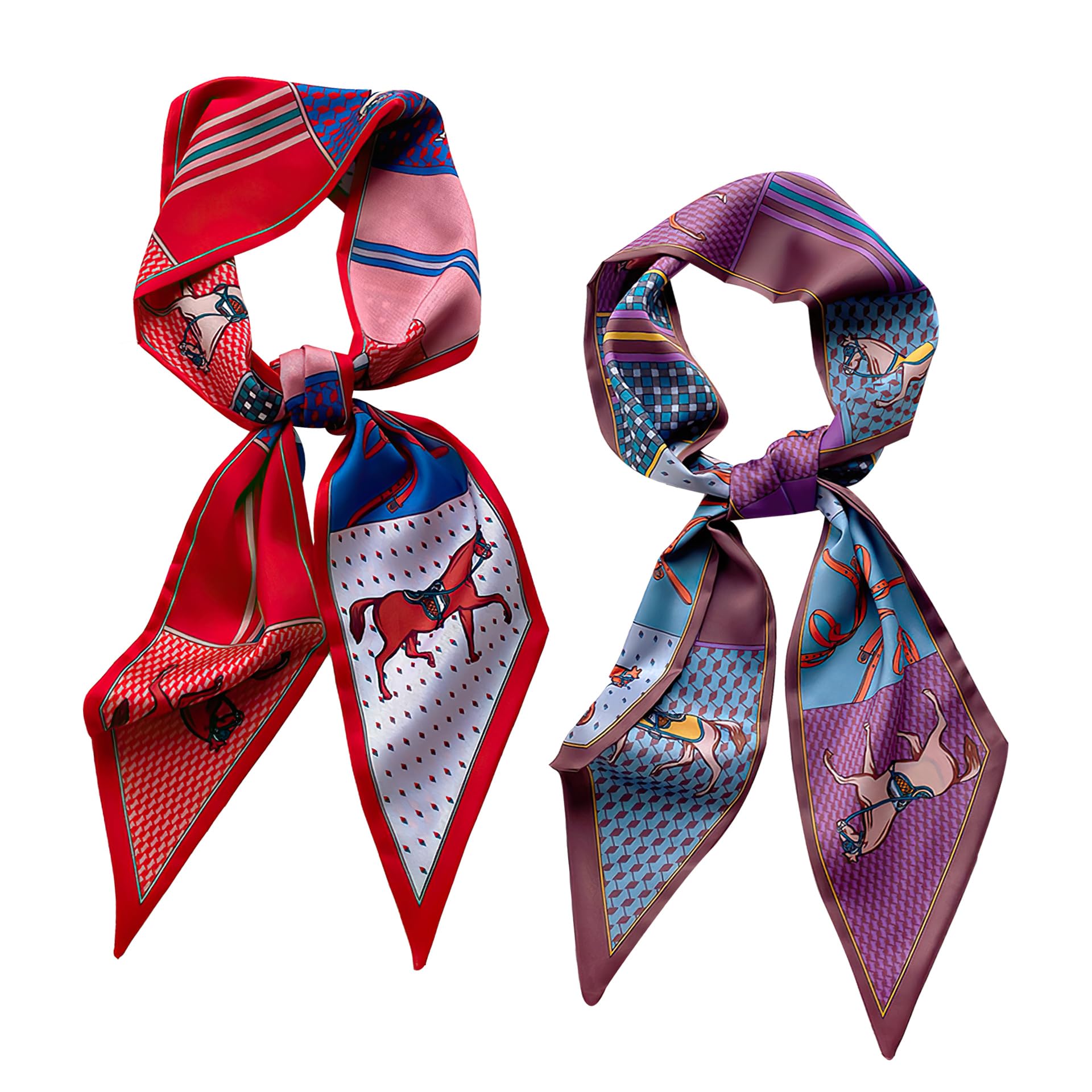 vimate Hair Scarf for Women Fashion Satin Silky Feeling Neck Scarf Bag Purse Scarf for Handbag Handle Etc