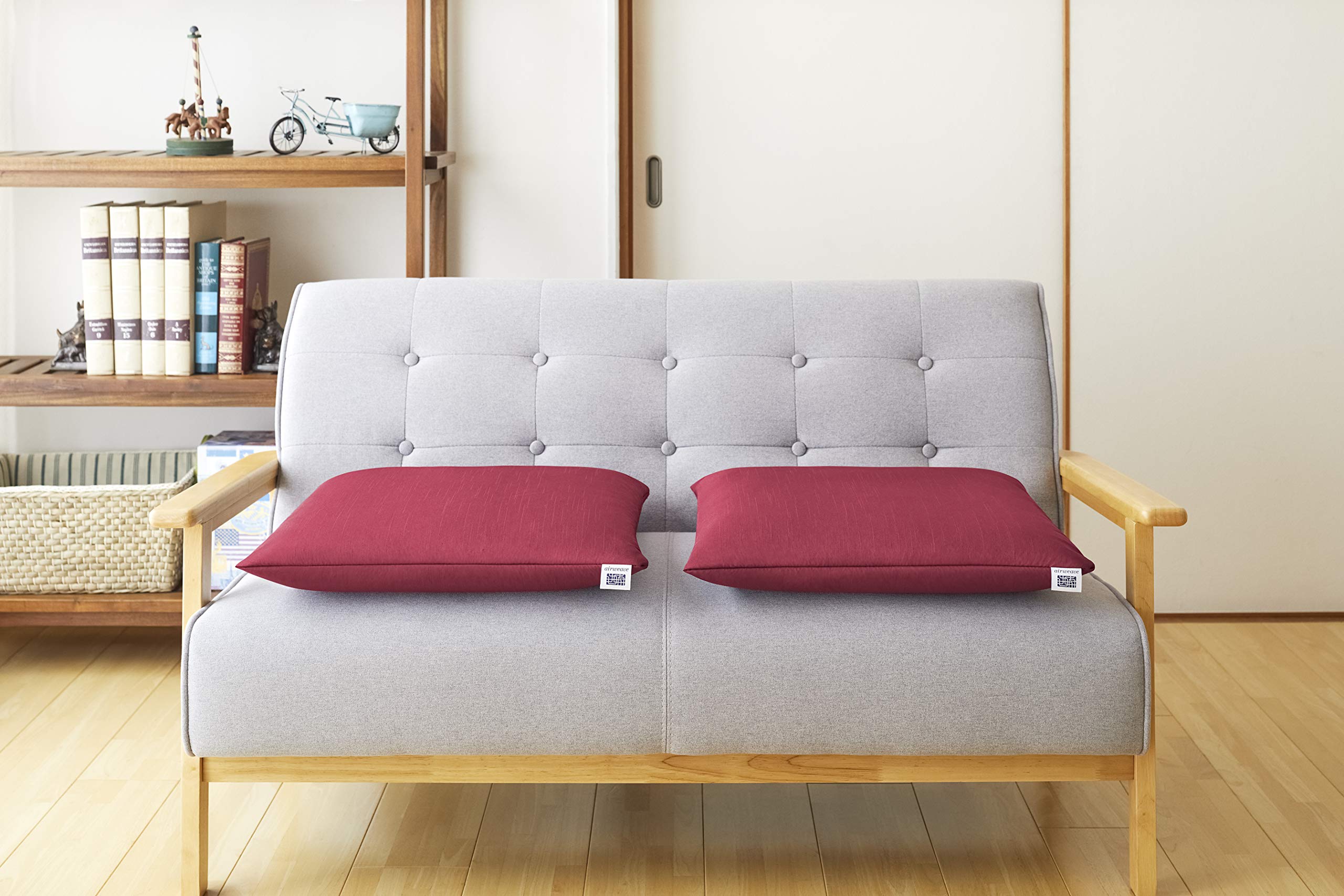 Amazon.co.jp: エアウィーヴ(airweave) 座布団 ワインレッド 中サイズ