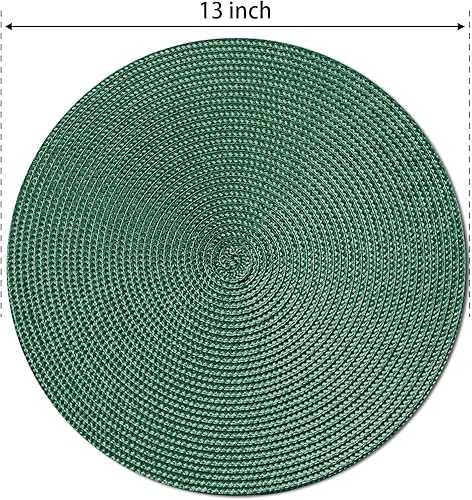 Miniatura 4 de FunWheat Juego de 6 manteles individuales redondos trenzados para mesas de comedor, tejidos, lavables, antideslizantes, pequeños de 13 pulgadas (S