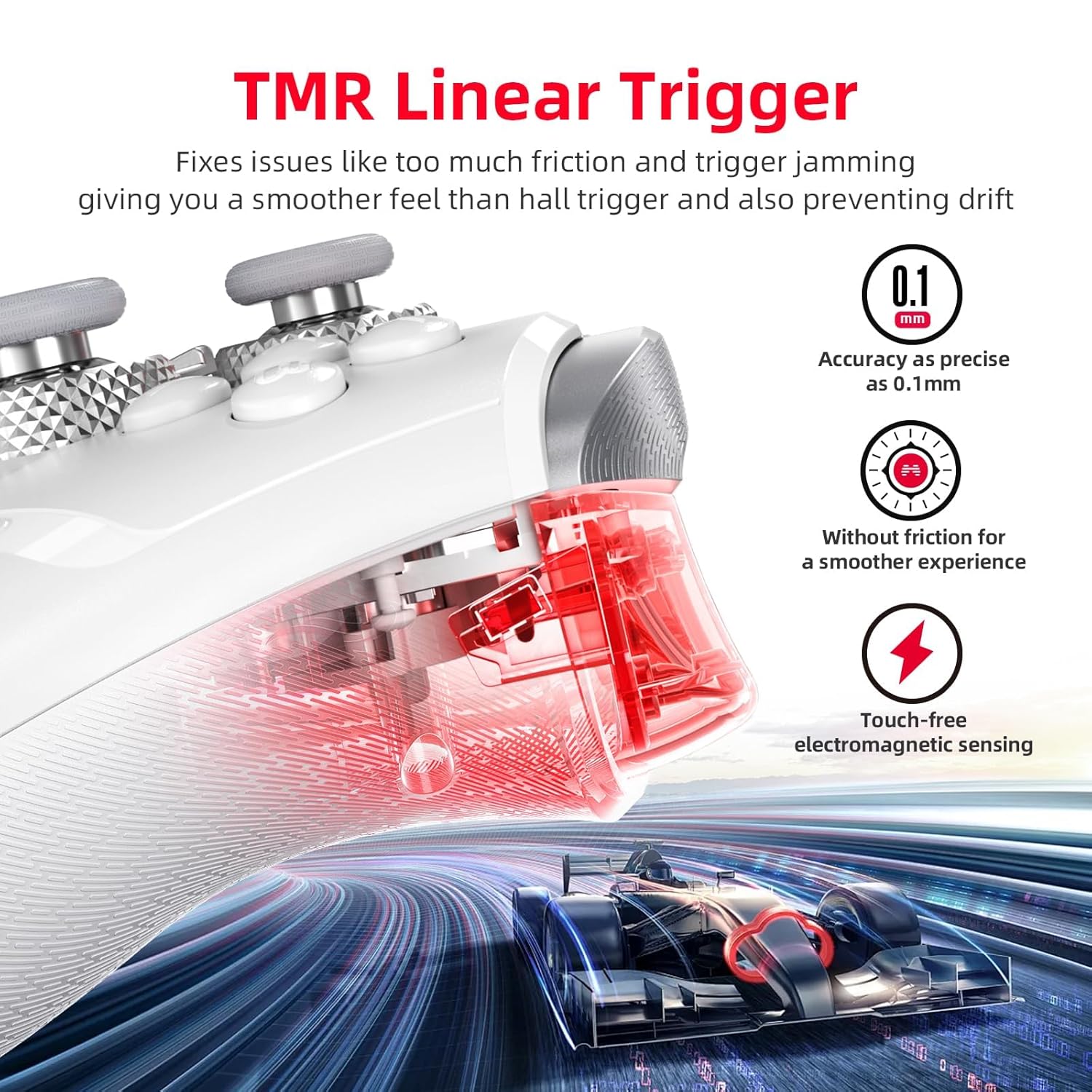 BEITONG KP40 Wireless Controller Ajustable TMR Joystick, Dual TMR Triggers, Optical Buttons for PC, Switch/Switch 2, Android, Steam, Bluetooth Gamepad with 1000Hz Polling Rate, 6 Axis, Turbo Control - Image 5