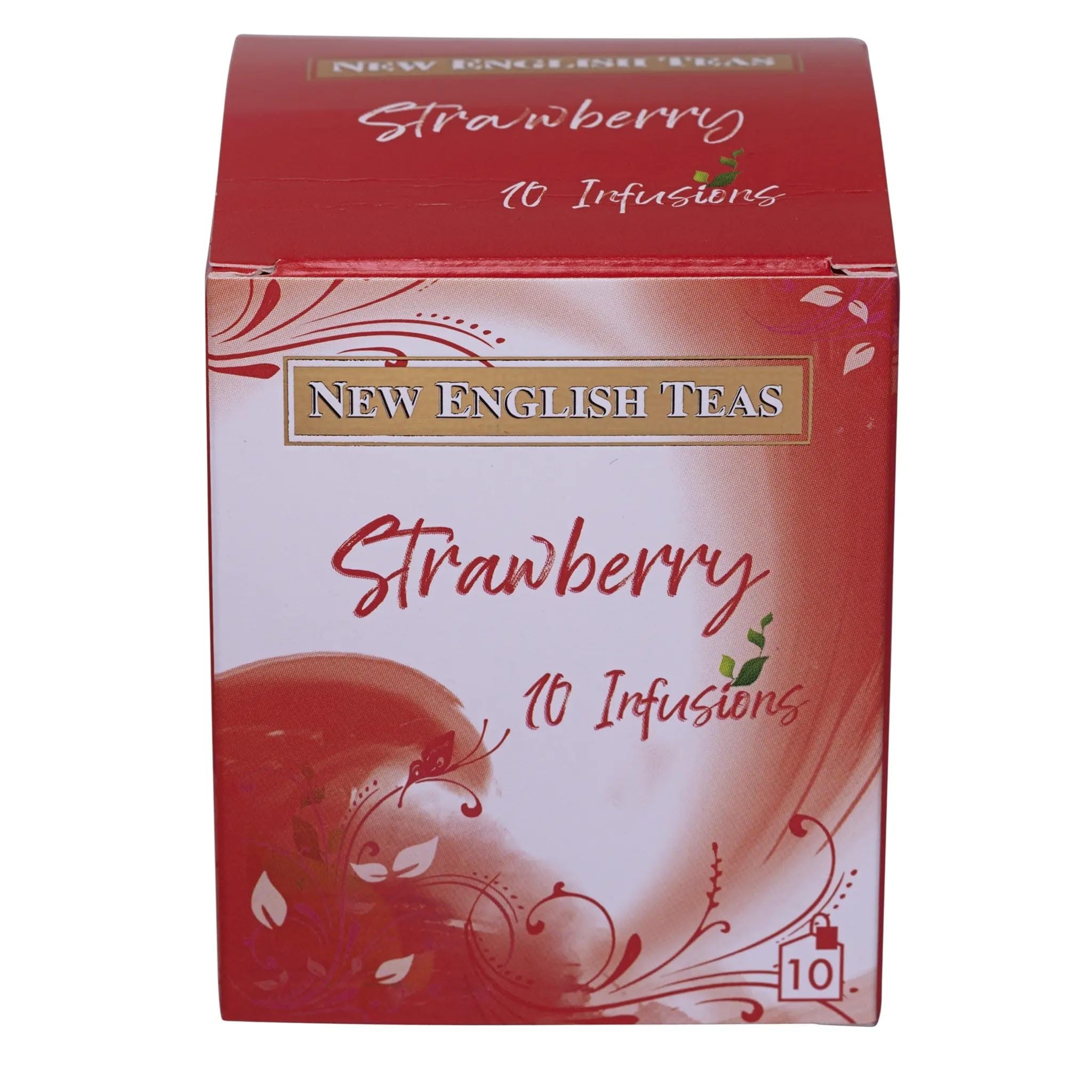 New English Teas Strawberry Tea 10 Individually Wrapped Teabags, Fruit Tea