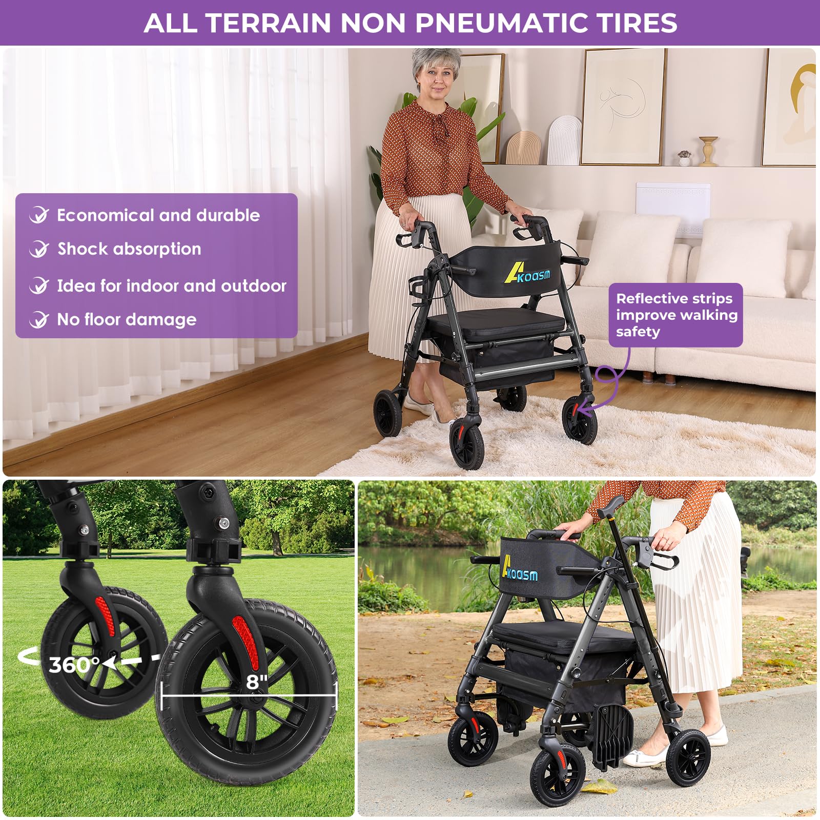 Bariatric Rollator with Seat - 450 lb Capacity -8 Bariatric Rollator with Seat - 450 lb Capacity -8