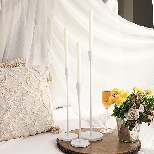 Miniatura 2 de Juego de 3 candelabros decorativos blancos