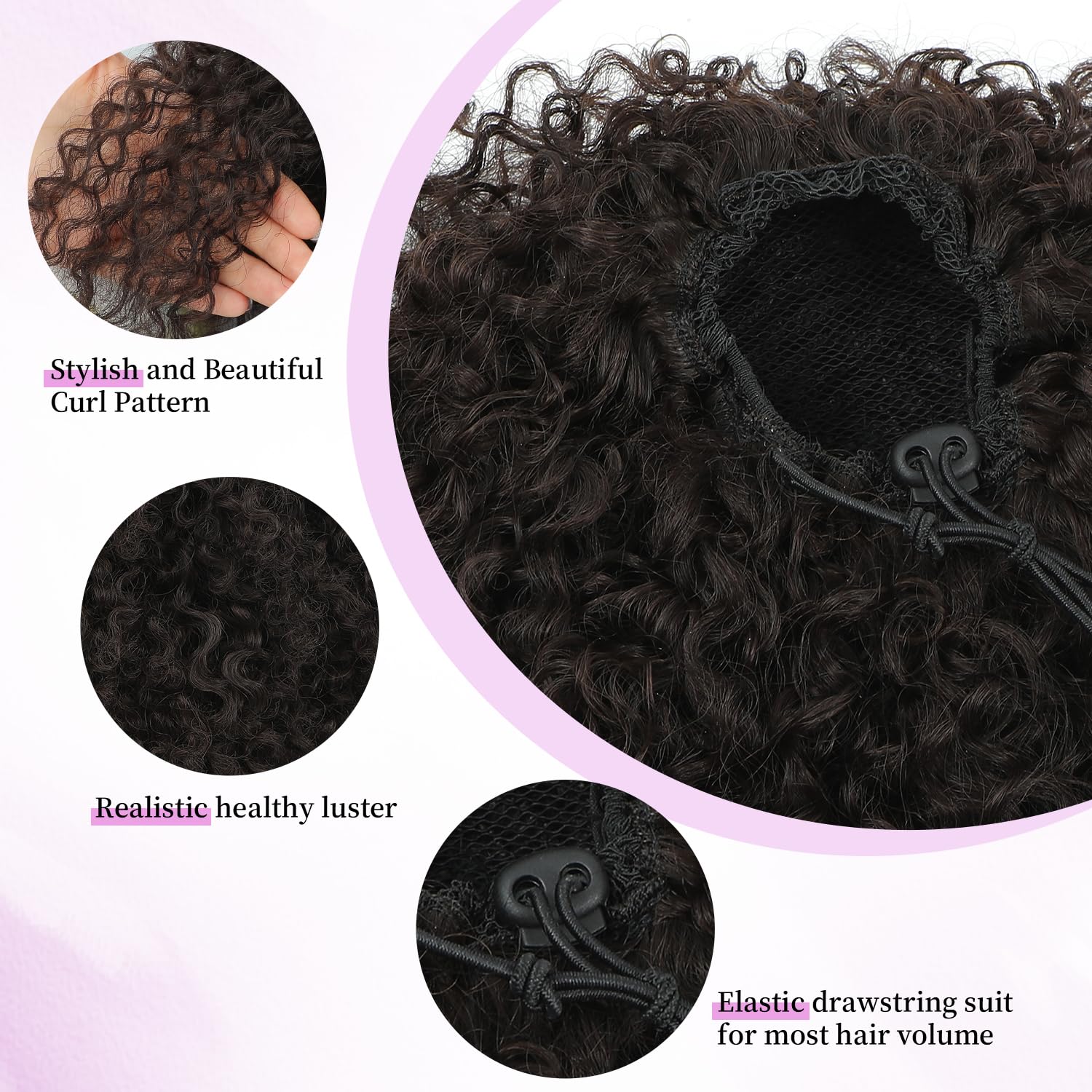Urbeauty 8-Inch Drawstring Curly Ponytail Extension