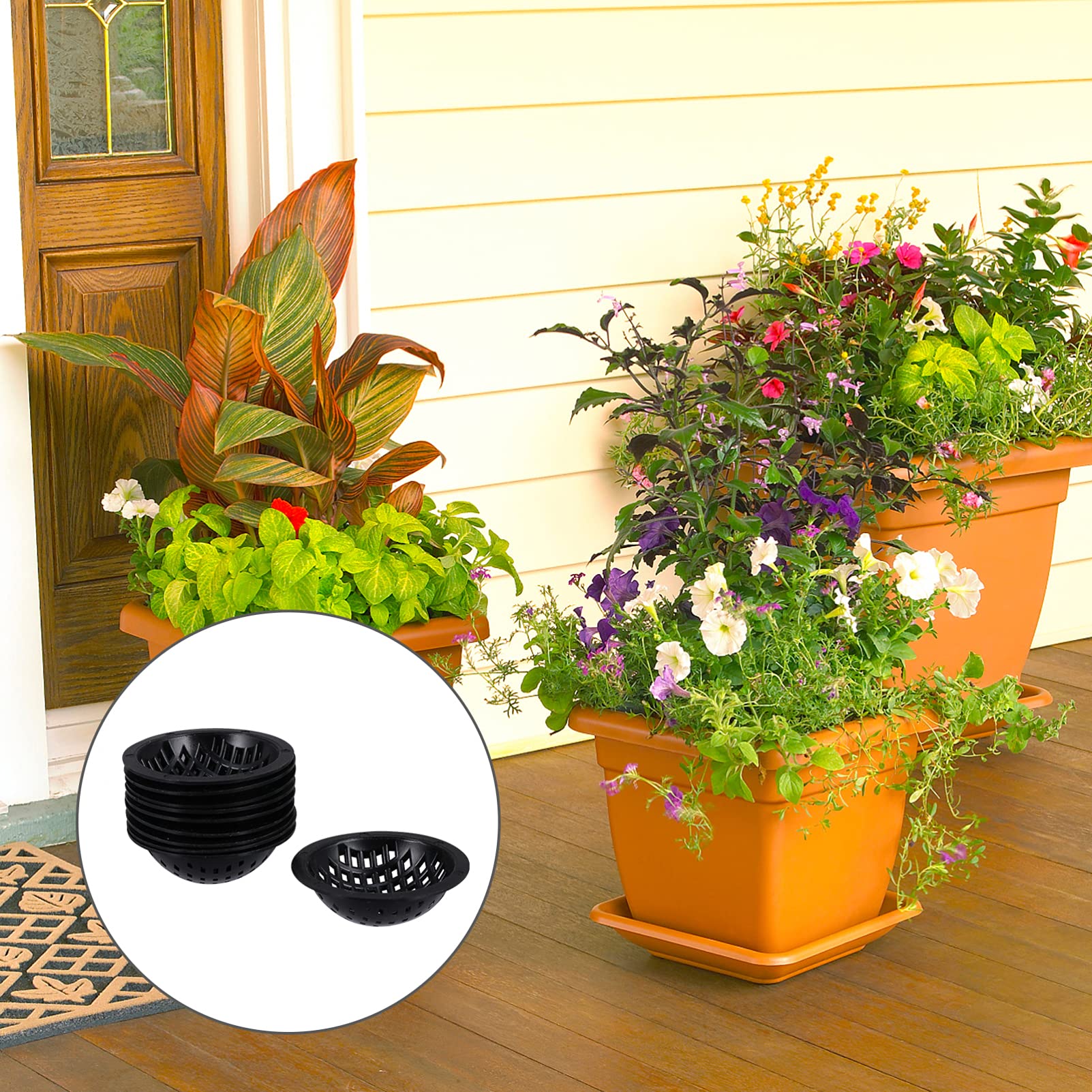 20 Stück Blumentopf-Unterlagen Aus Kunststoff – Drainagegitter, Rund, Für Topfböden, 5,5 & 7,5 Cm