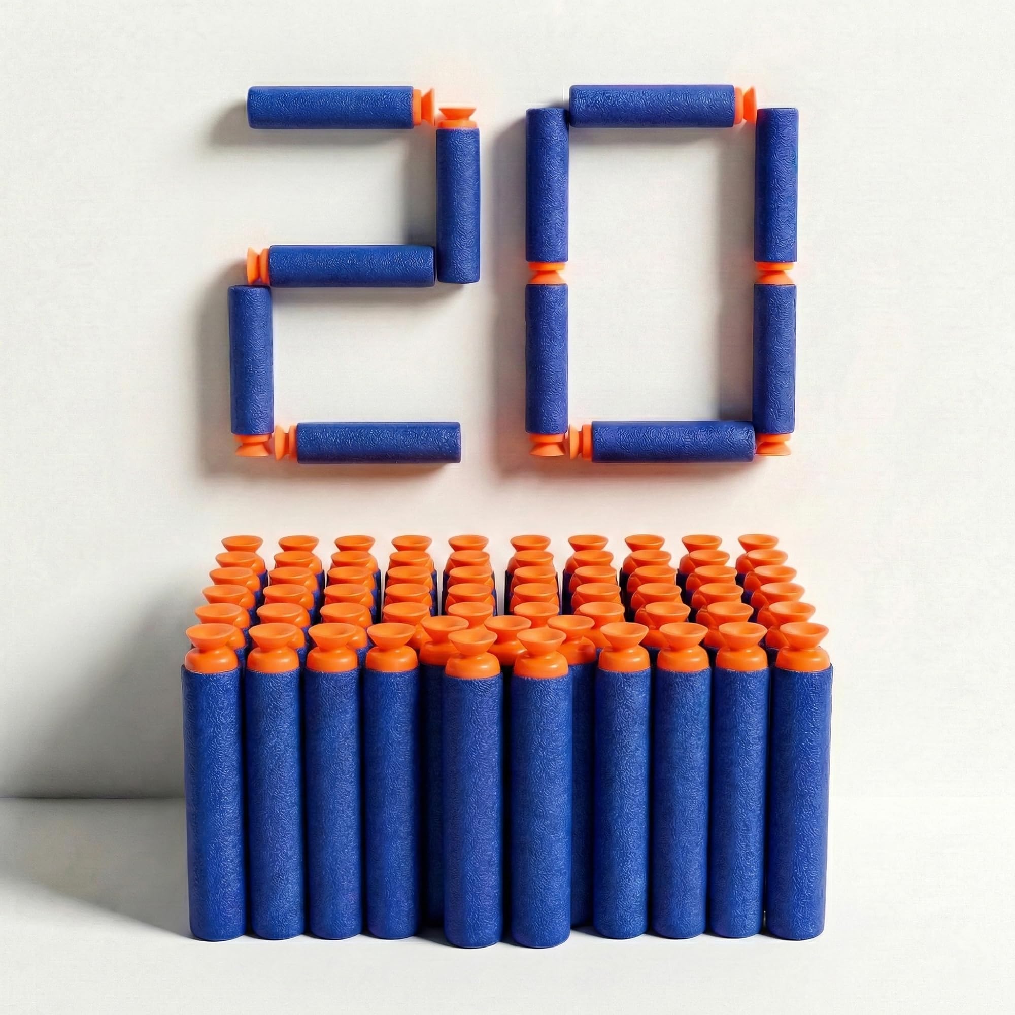 VERAT Hollow Out Soft Foam Refill Darts for N-Strike Elite Series Blasters (Suction-Bullet-Blue, Pack of 20)-image-30