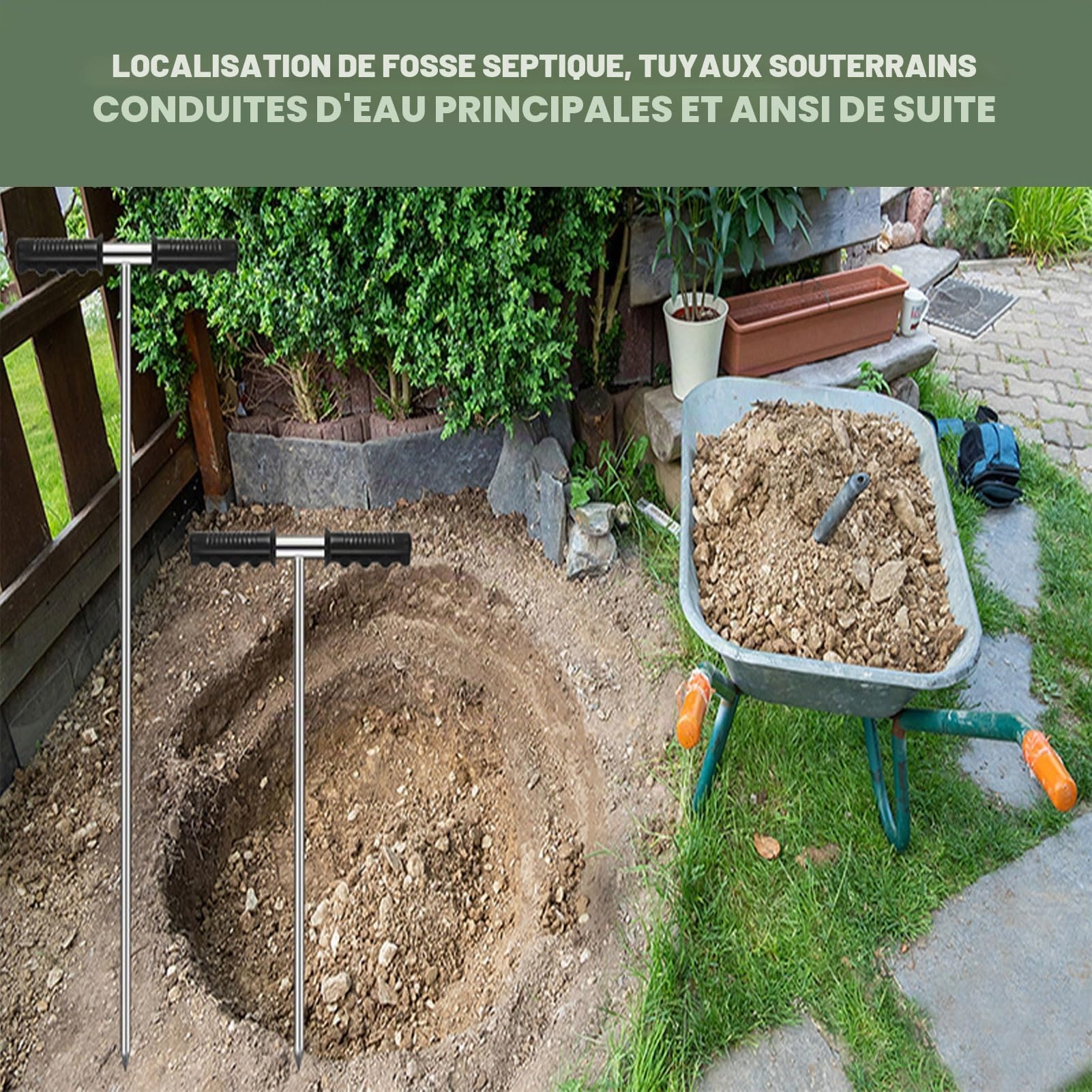 Sonde de Sol, Sondes D'échantillonnage de Sol avec Poignée en T, Pointe Pointue Réglable, Outil de Test D'échantillonnage de Sol en Acier Inoxydable pour L'échantillonnage du Sol, Soins des Plantes