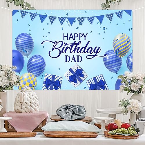 Miniatura 7 de Cartel de fondo de feliz cumpleaños para papá, fondo de fiesta de cumpleaños de padre y hombre, decoración de fondo de fotografía de cumpleaños de