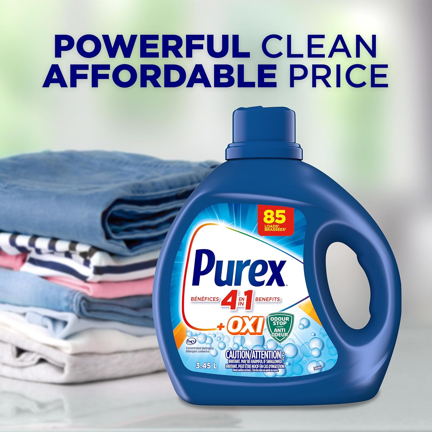 Purex Plus Oxi, Concentrated Liquid Laundry Detergent with 4in1 benefits, Tough on Stains, Brightens and Whitens Clothes, 4.42L, 109 Wash Loads, HE Compatible - Image 7