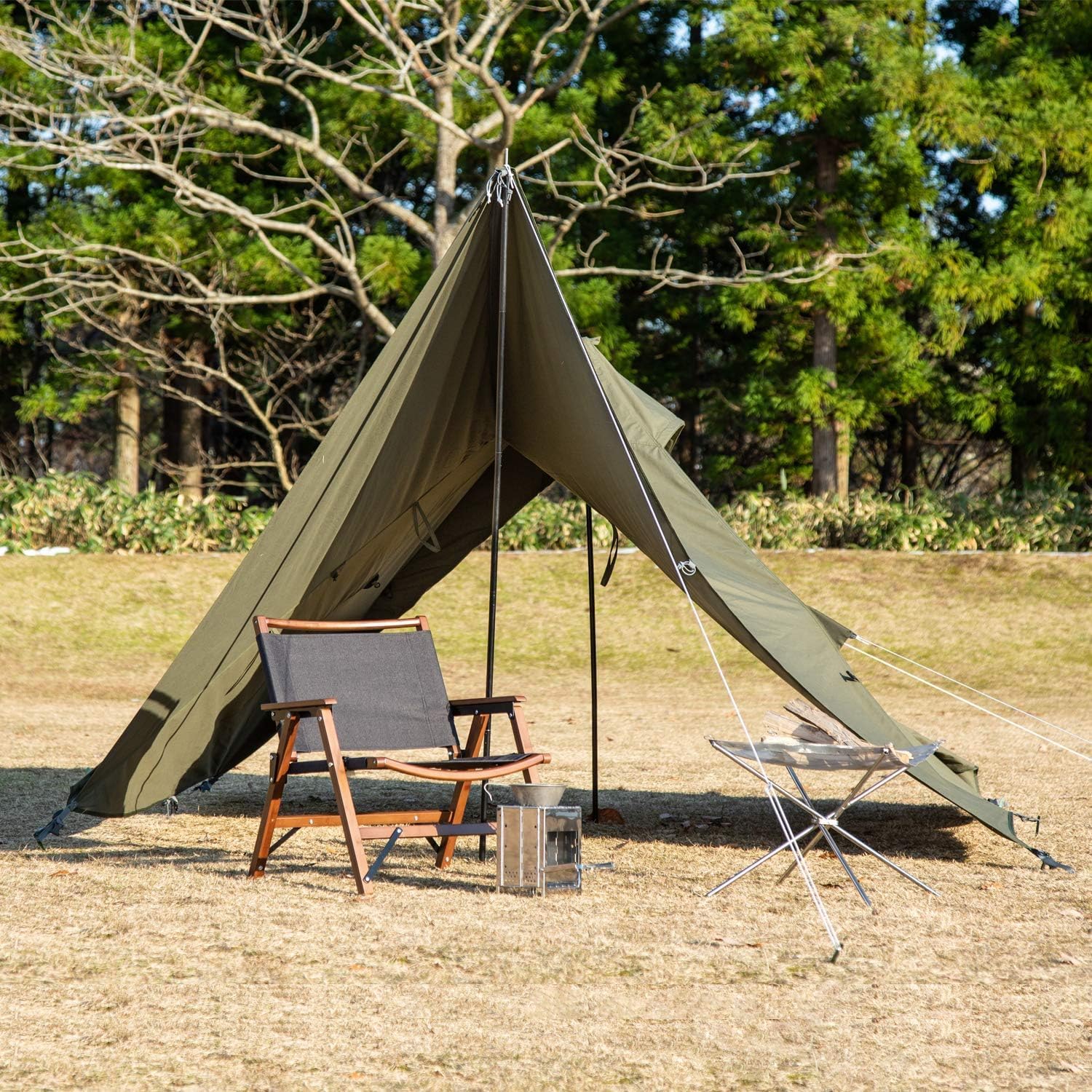 Amazon.co.jp: 1 TC BDK-75TC 【1人用】 カーキ色 ワンポール テント