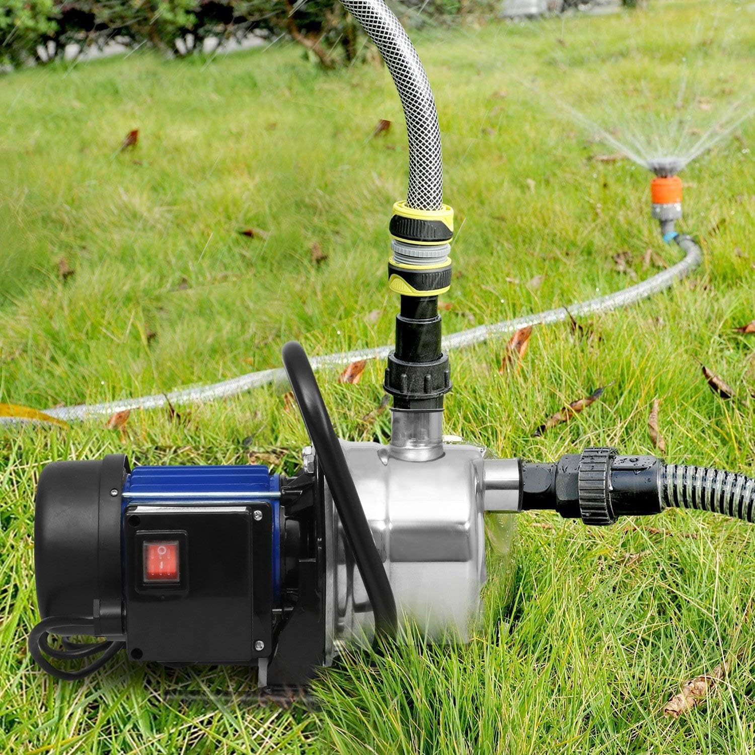 Portable Stainless Steel Lawn Sprinkling Pump Water Pump Shallow Well Pump for Garden Irrigation and Pressure Booster (1.6 HP)