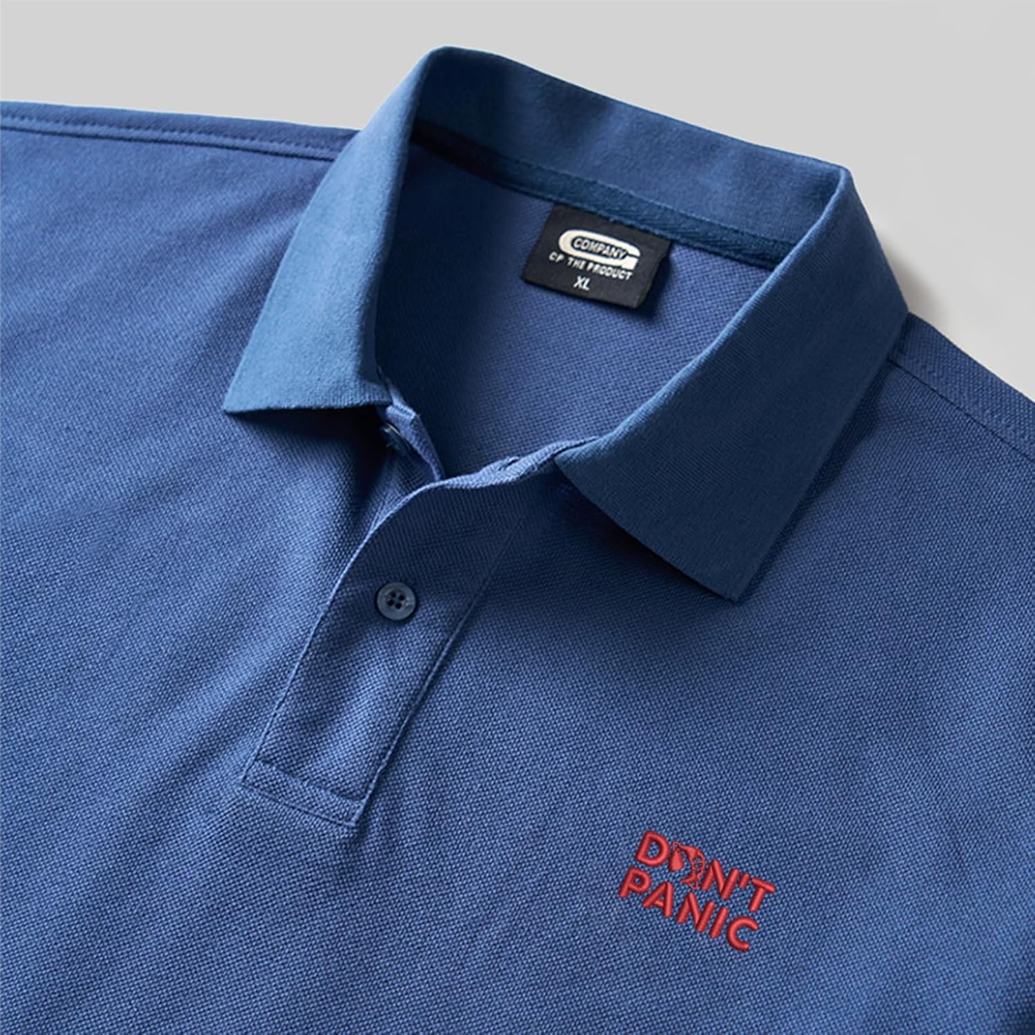 Don’t  Panic Embroidered Polo Shirt for Men Women – Funny Nerd Humorous Cotton Polo Tee, Casual Smart Top