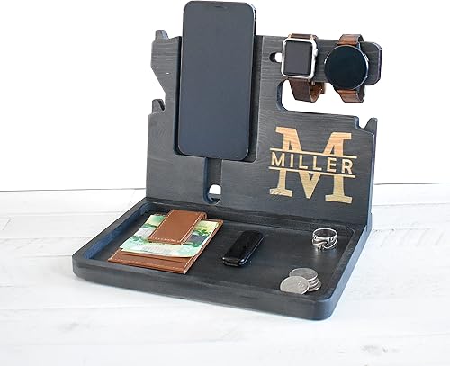 Miniatura 7 de PurpleHammer - Organizador de escritorio personalizado, mesita de noche, único, regalo de cumpleaños, regalo para hombres, estación de acoplamiento