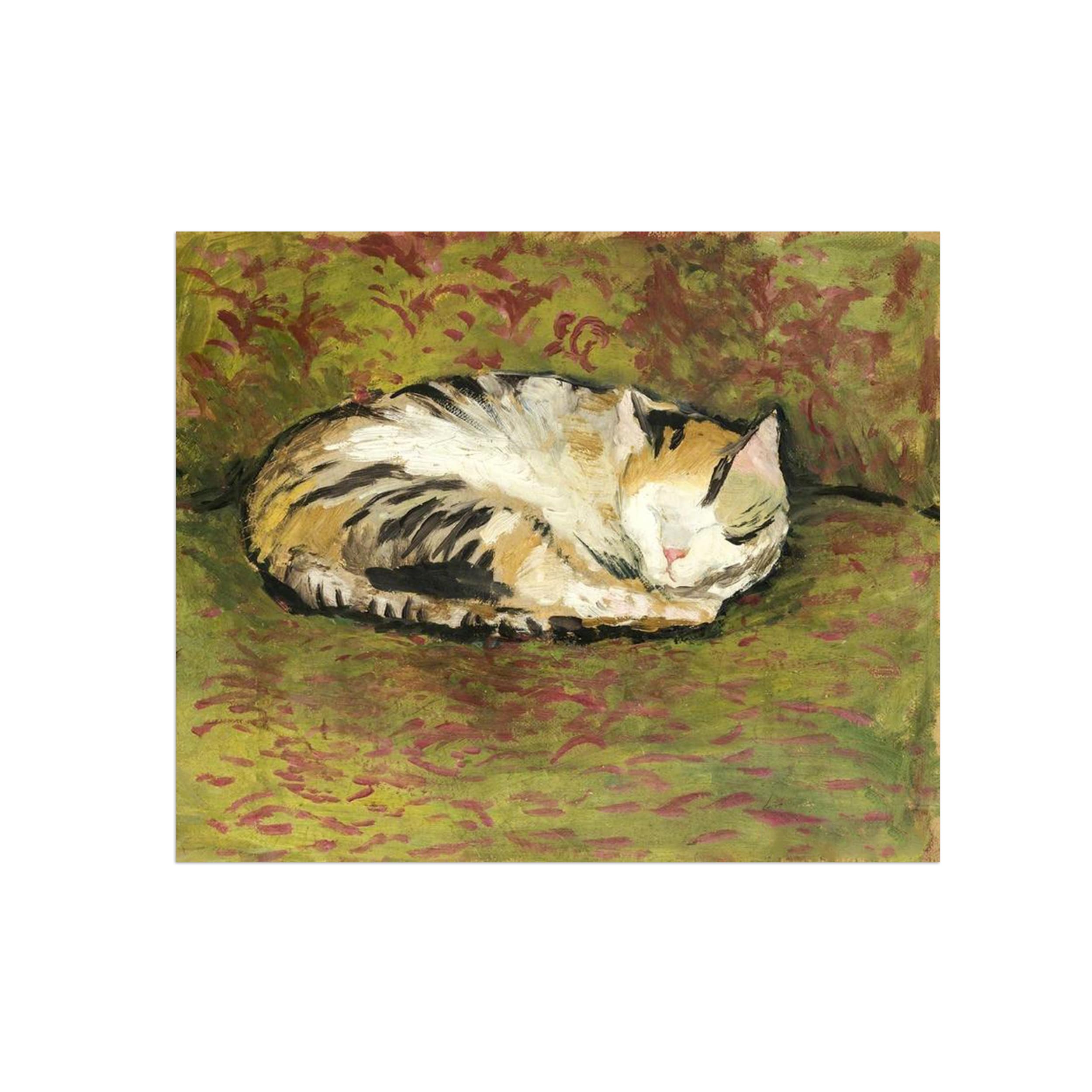 Sdyskkug Unframed August Macke Famous Wall Art For Living Room. Cat. Canvas Artwork Picture. Prints Reproduction Modern Home Decor 72X60cm