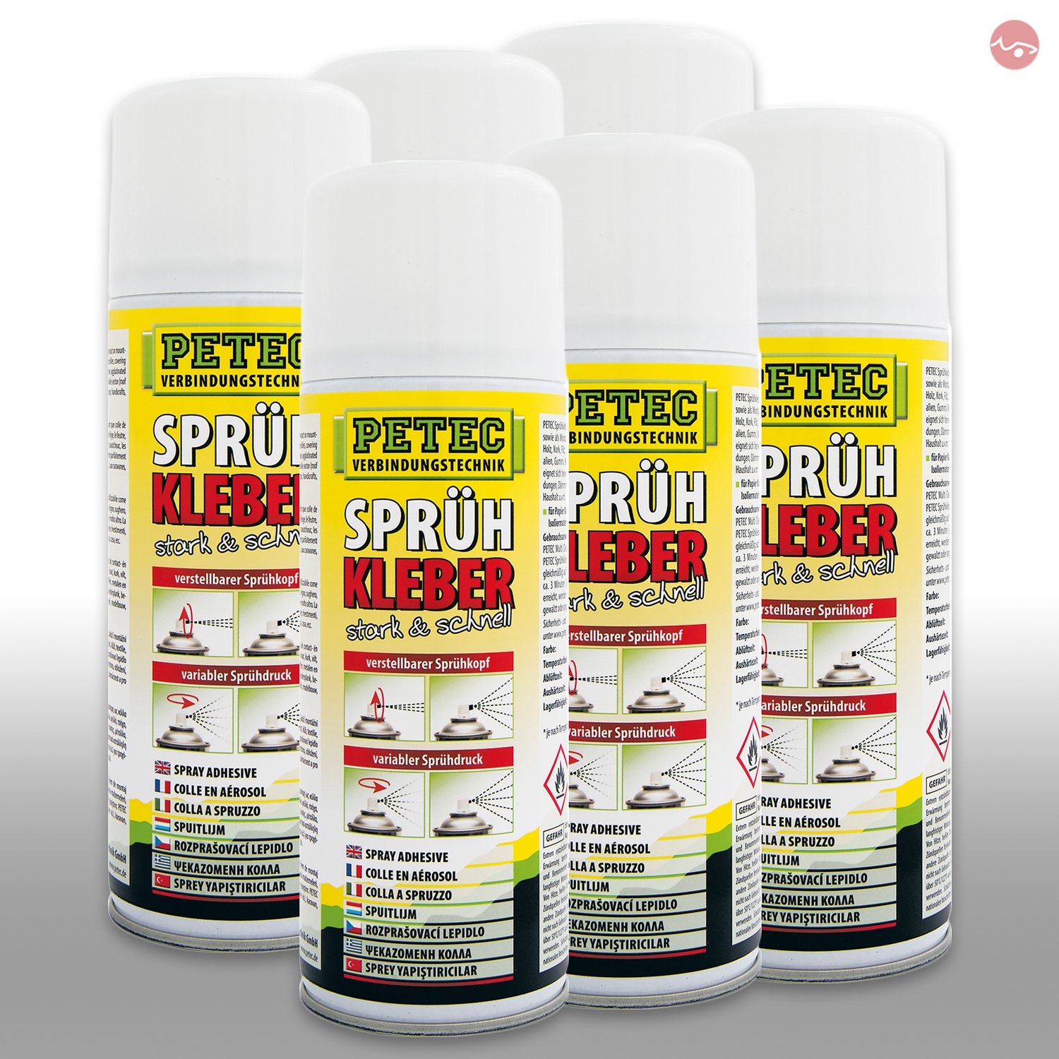 Petec_bundle 6X PETEC SPRÜHKLEBER Kontaktkleber 400 ML 94340
