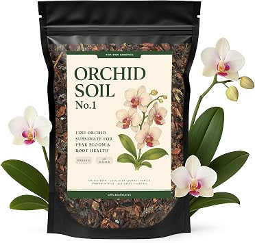 Orchid Soil - Premium Potting Mix for Phalaenopsis, Dendrobium & Cattleya | Fast-Draining, Moisture-Retentive, pH-Balanced for Healthy Root Growth | Organic & Peat-Free 1 QT