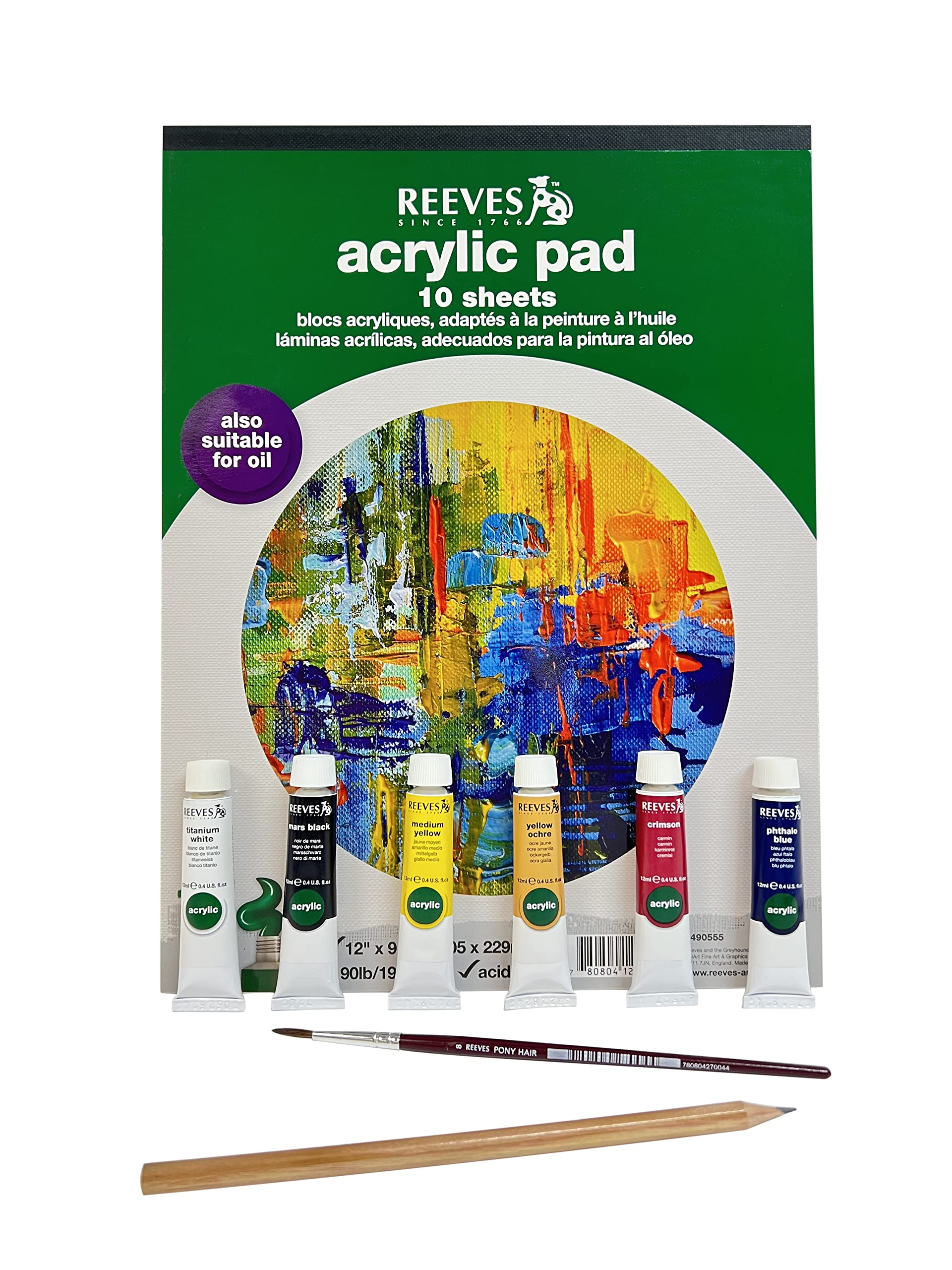Artist's Acrylic Paint Set for Beginners (1 Set)