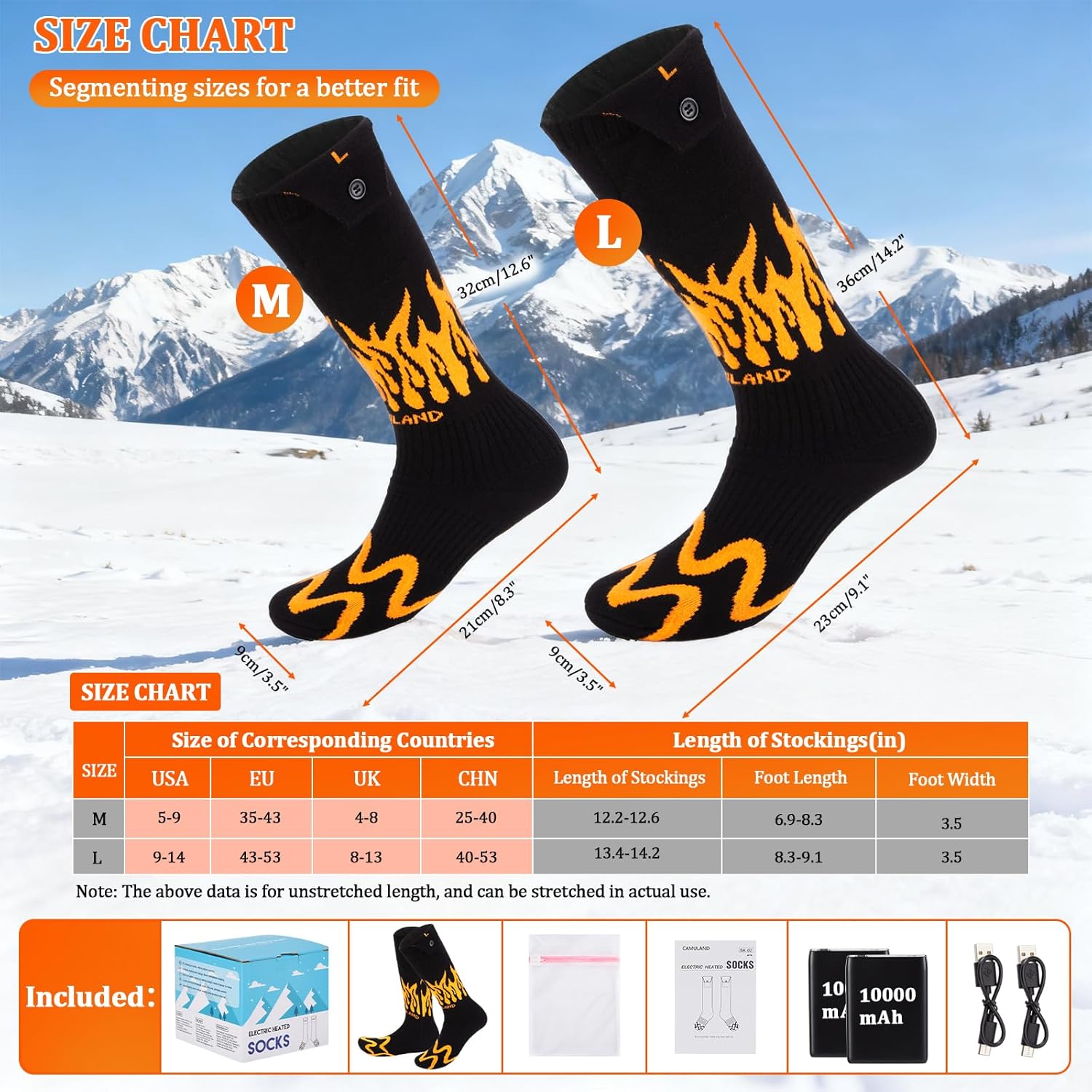 CAMULAND Heated Socks with Smart App Control & 10000mAh Battery - Image 2