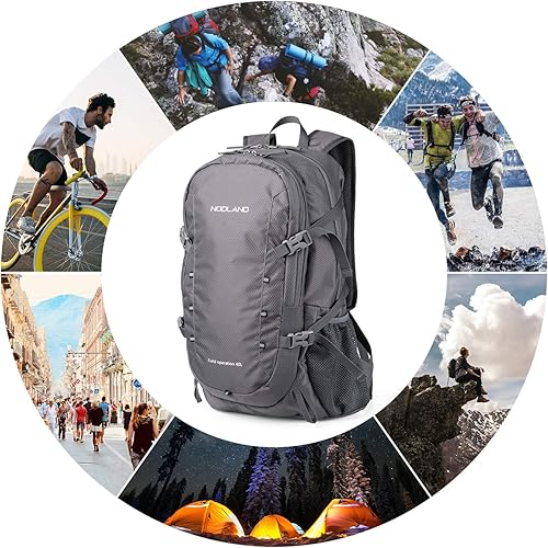 Miniatura 6 de NODLAND - Mochila ligera de senderismo de 40 litros, resistente al agua para camping, plegable, impermeable, para viajes para hombres y mujeres,