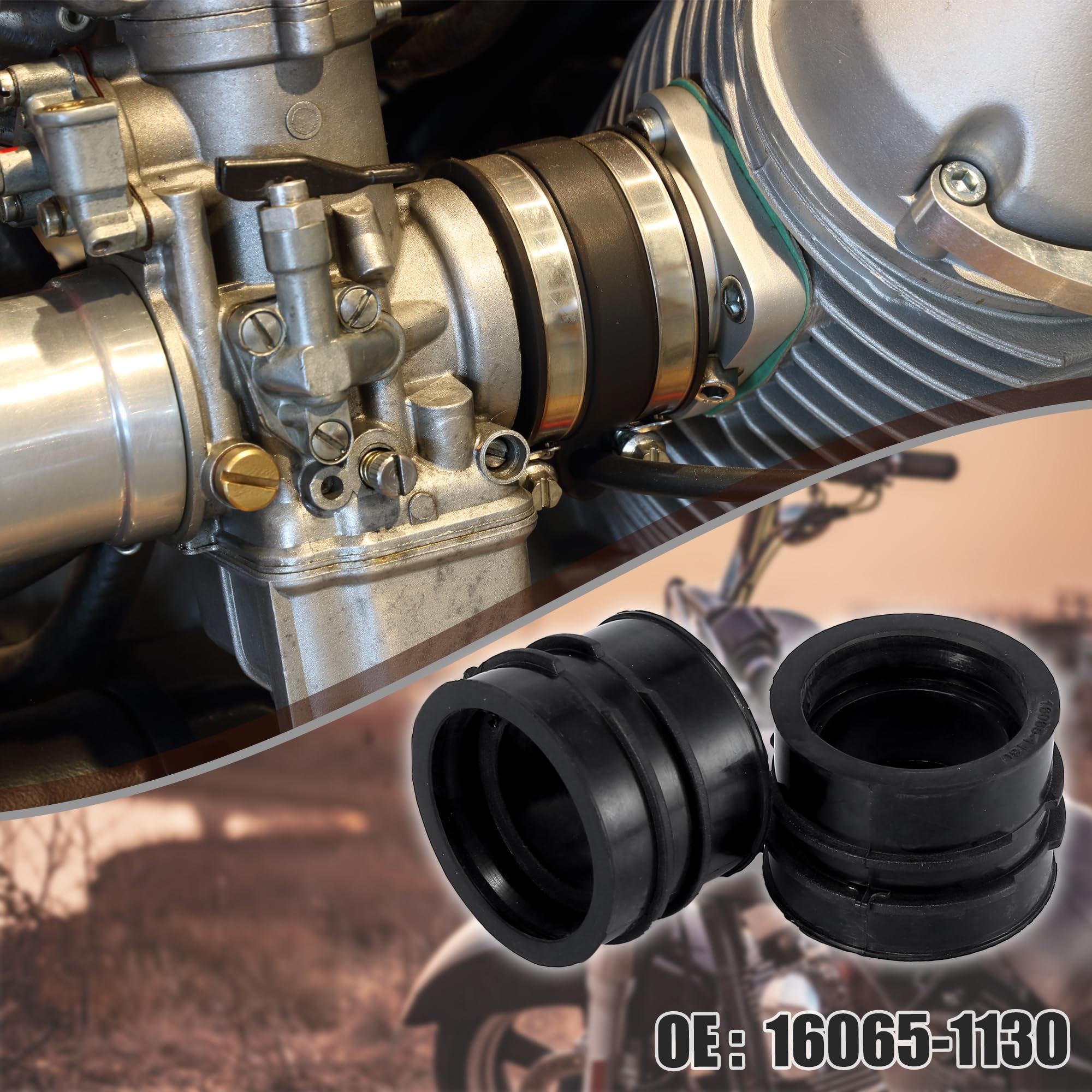 Motoforti 2pcs 16065-1130 Moto Carburateur Entrée Collecteur Démarrage Joint