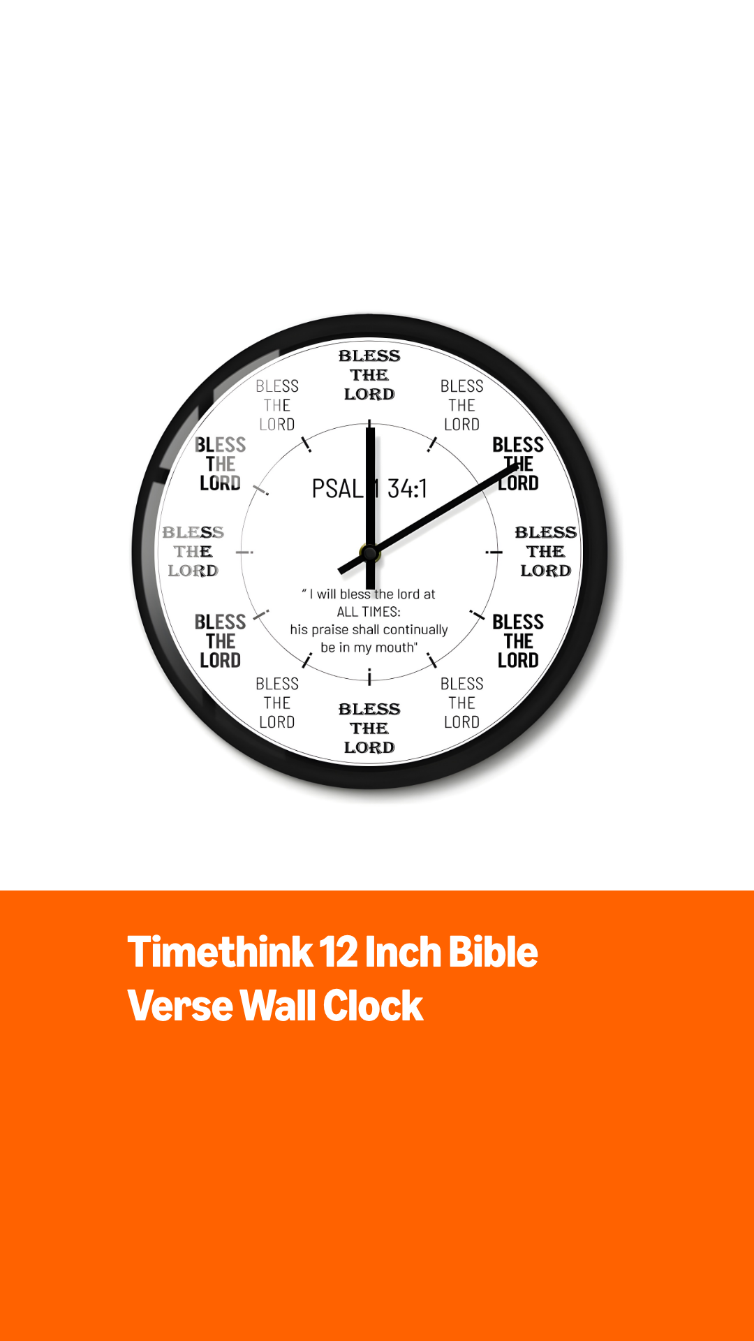 Reloj de Pared Analógico Negro 12 pulgadas Timethink miniatura 7