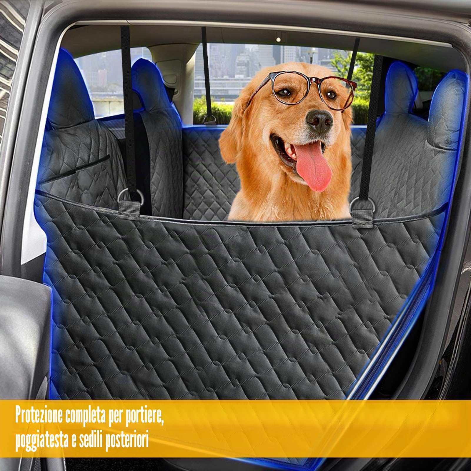 TTCR-II Compatibile con Tesla Model 3 Y S Coprisedile Auto per Cani 2018-2023 Coprisedili Posteriore per Cani Model Y 2023 Impermeabile Antiscivolo con Finestre a Maglie，Protezione per sedile auto