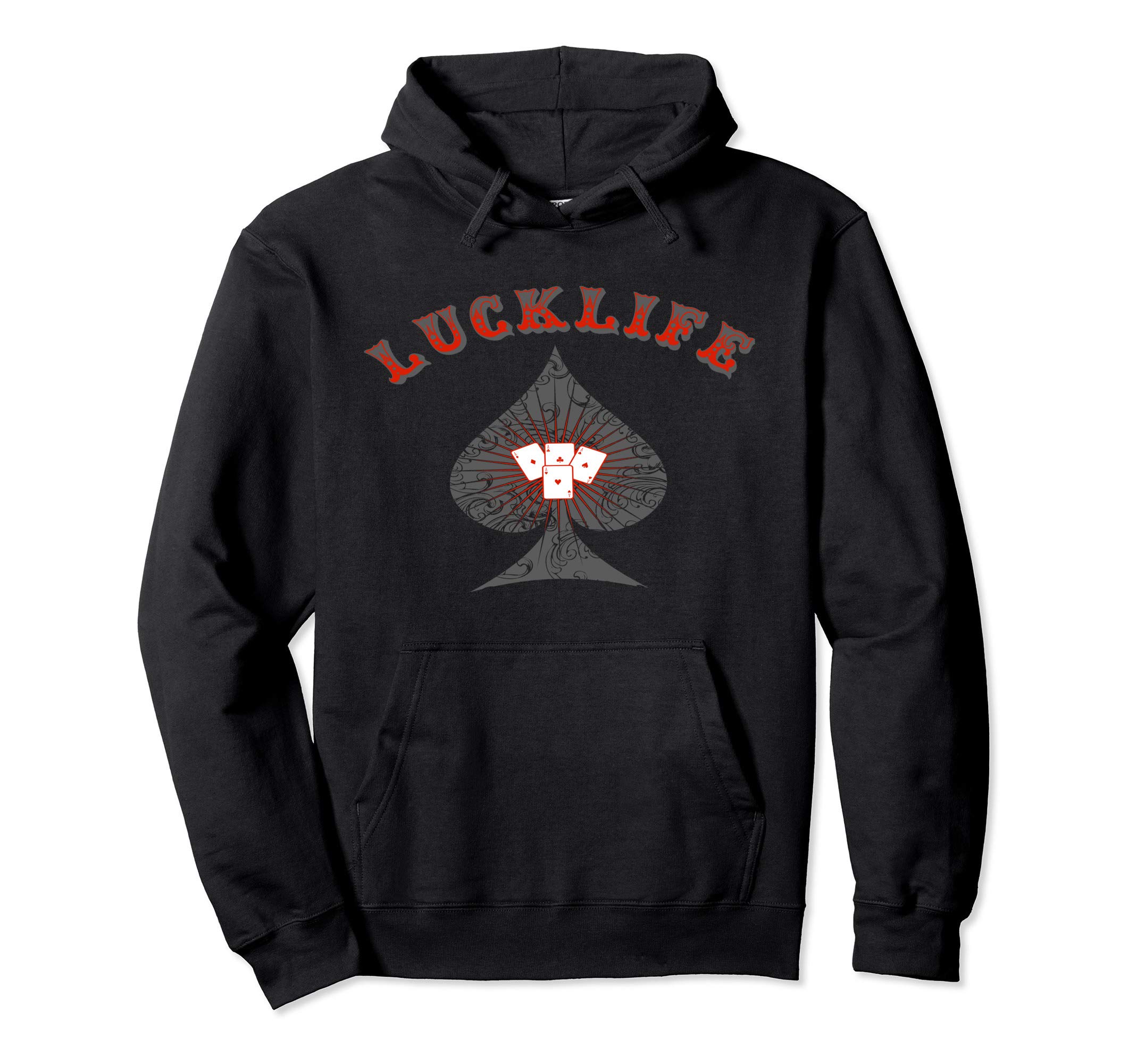 Graphic TeePoker Cards Casino Gambling Lucklife Funny Pullover Hoodie