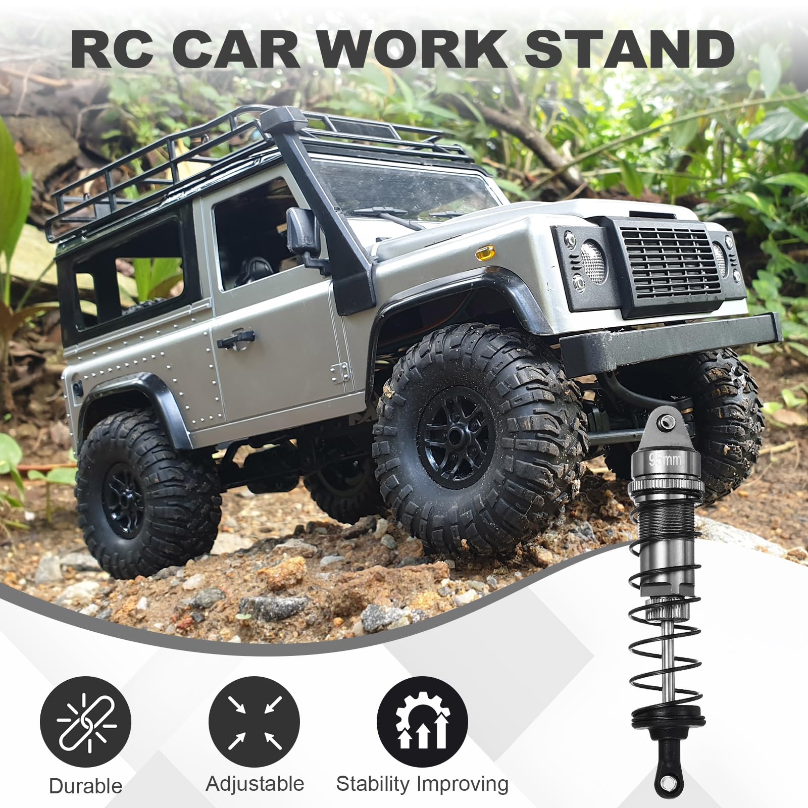 Amortisseur à Ressort Métallique Avant Et Arrière Pour Voiture RC AXIAL SCX 10 1/10 RC  Bleu Fonce 95067093
