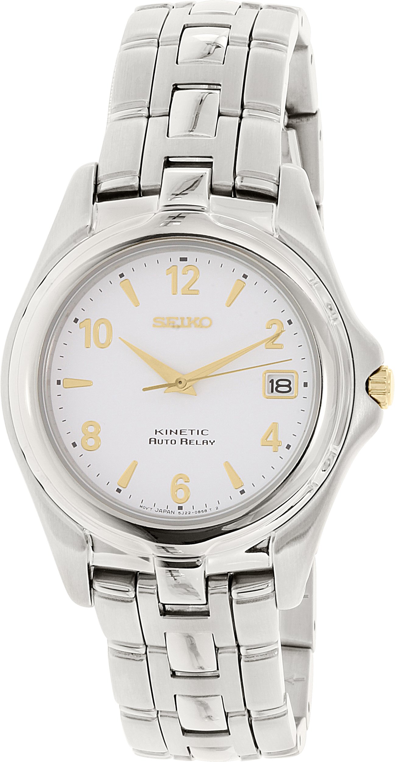 Seiko Kinetic Auto Relay Mens Two Tone Watch SMA075