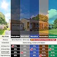 Vista 7 de Coavas Película de privacidad unidireccional para ventana, control de calor, tintado de ventana para el hogar, película reflectante para ventana