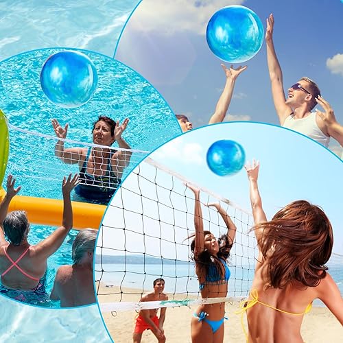 Miniatura 3 de Grevosea Pelota inflable grande de 15 pulgadas, pelota de playa, bola animosa marmoleada, bolas de rebote de nube colorida para adultos, mascotas,