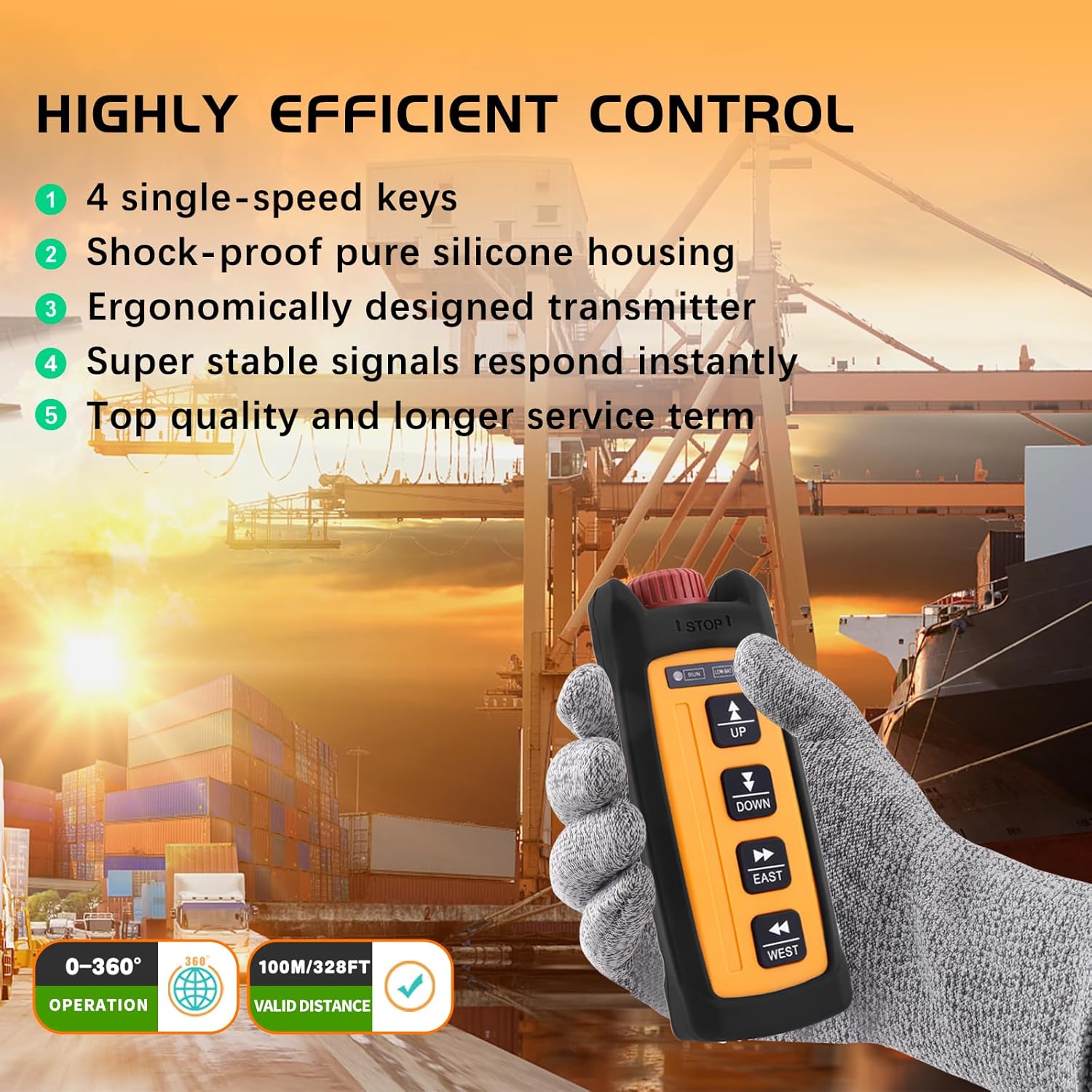 Hoist Crane Wireless Remote Control 4 Channel Button Mini Industrial Radio Controller for Overhead Crane