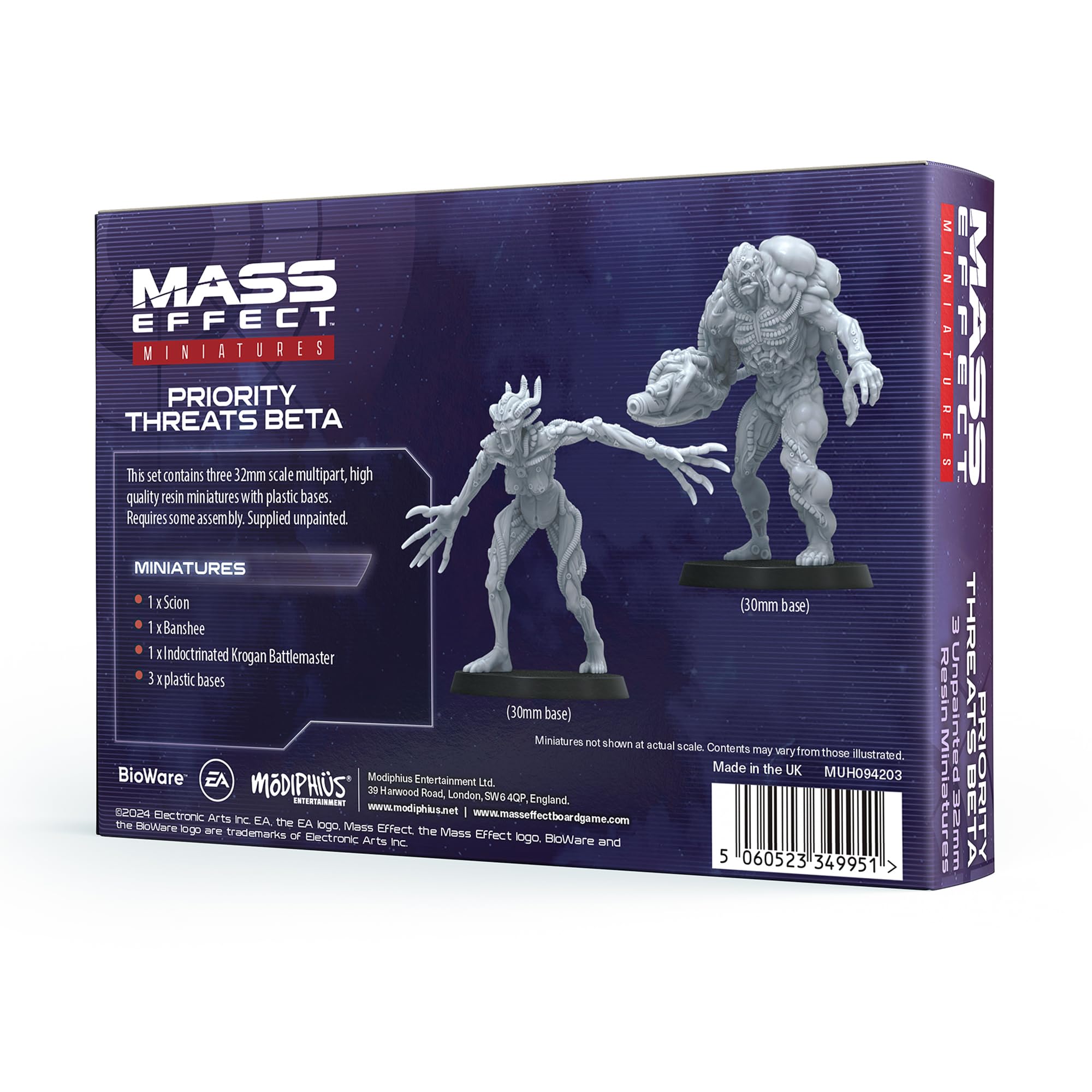Modiphius Entertainment - Set di miniature da collezione in resina beta con minacce prioritarie di Mass Effect: aggiorna il tuo gioco con miniature da tavolo! Età 14+, 1-4 giocatori, 45-90 minuti di