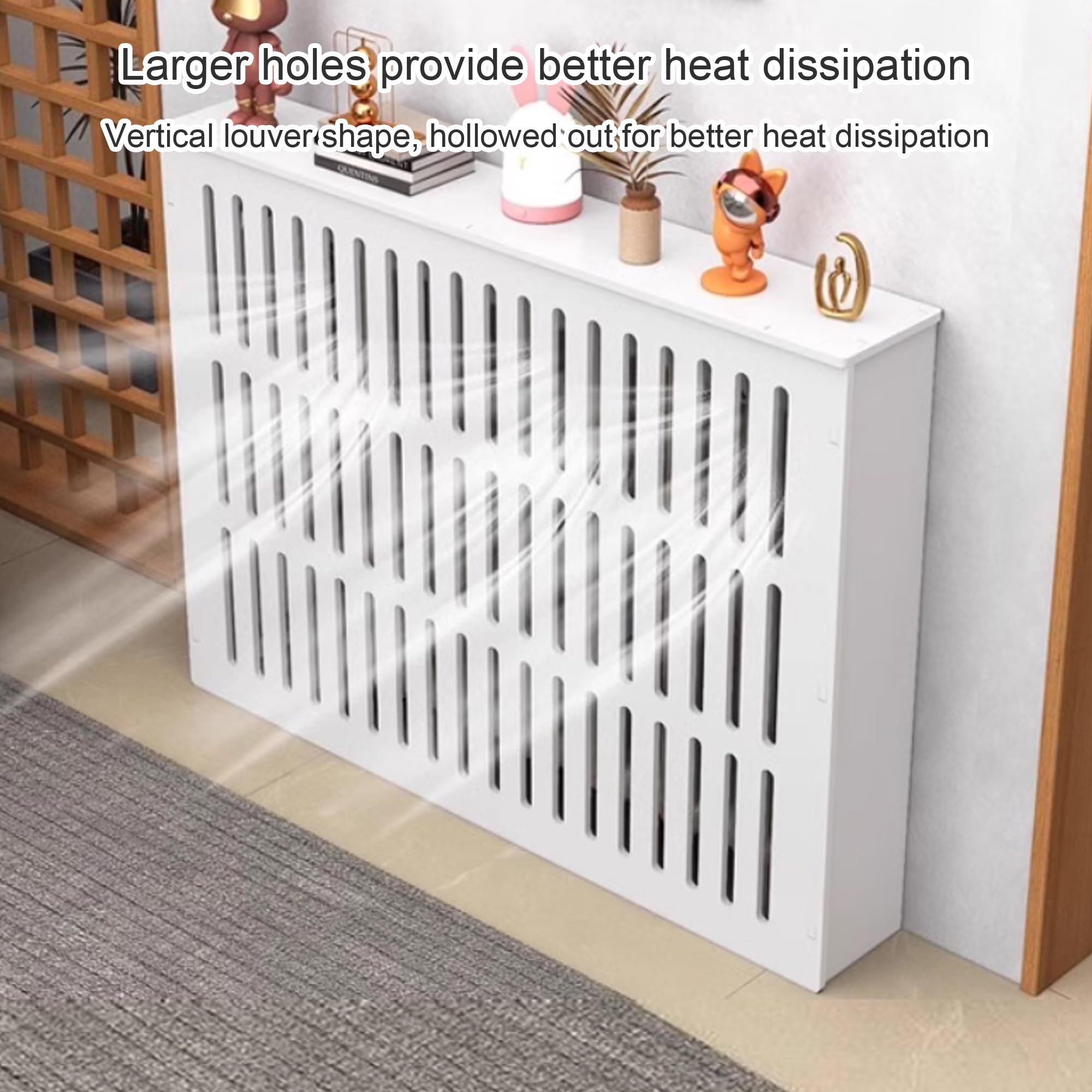 Copertura per termosifone con ventilazione, per riscaldamento domestico, sicuro, con ripiano Sto, facile da montare, ideale per corridoio, soggiorno, camera da letto (90 x 80 x 20 cm)