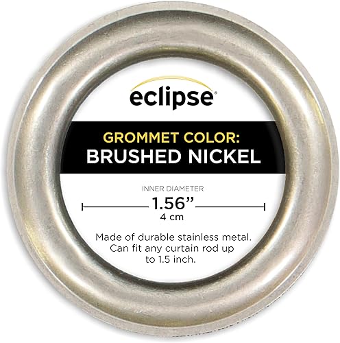 Miniatura 8 de Eclipse Cortina 100% opaca con ojales sólidos Larissa, 63 pulgadas de largo x 50 pulgadas de ancho, cortina 100% opaca texturizada, cortina con