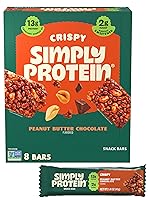 Vista 27 de SimplyProtein - Barra de proteínas bajas en carbohidratos, paquete de 16, chocolate con mantequilla de maní y chocolate negro y almendra, barras