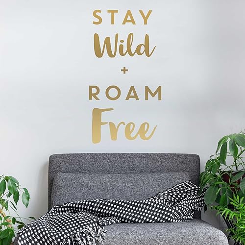 Miniatura 2 de Stay Wild & Roam última intervensión – Beso Cut Mensaje inspirador calcomanía para pared calcomanía by chromantics