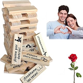 Spanish Adults Blocks Tower Game for Couples Español Valentine Night Date Stacking Board Game for Lovers