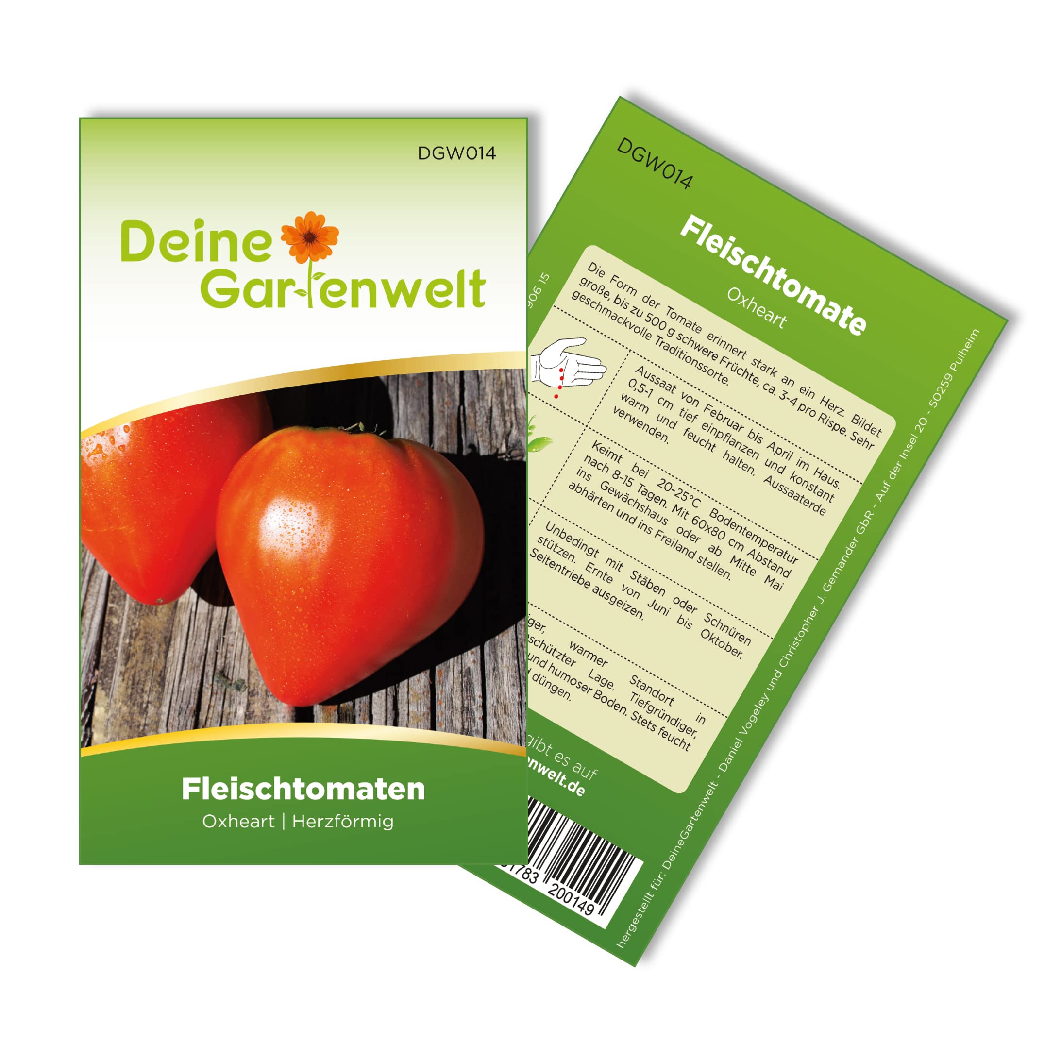 Fleischtomaten Oxheart (Ochsenherz) Samen - Solanum lycopersicum - Tomatensamen - Gemüsesamen - Saatgut für 15 Pflanzen